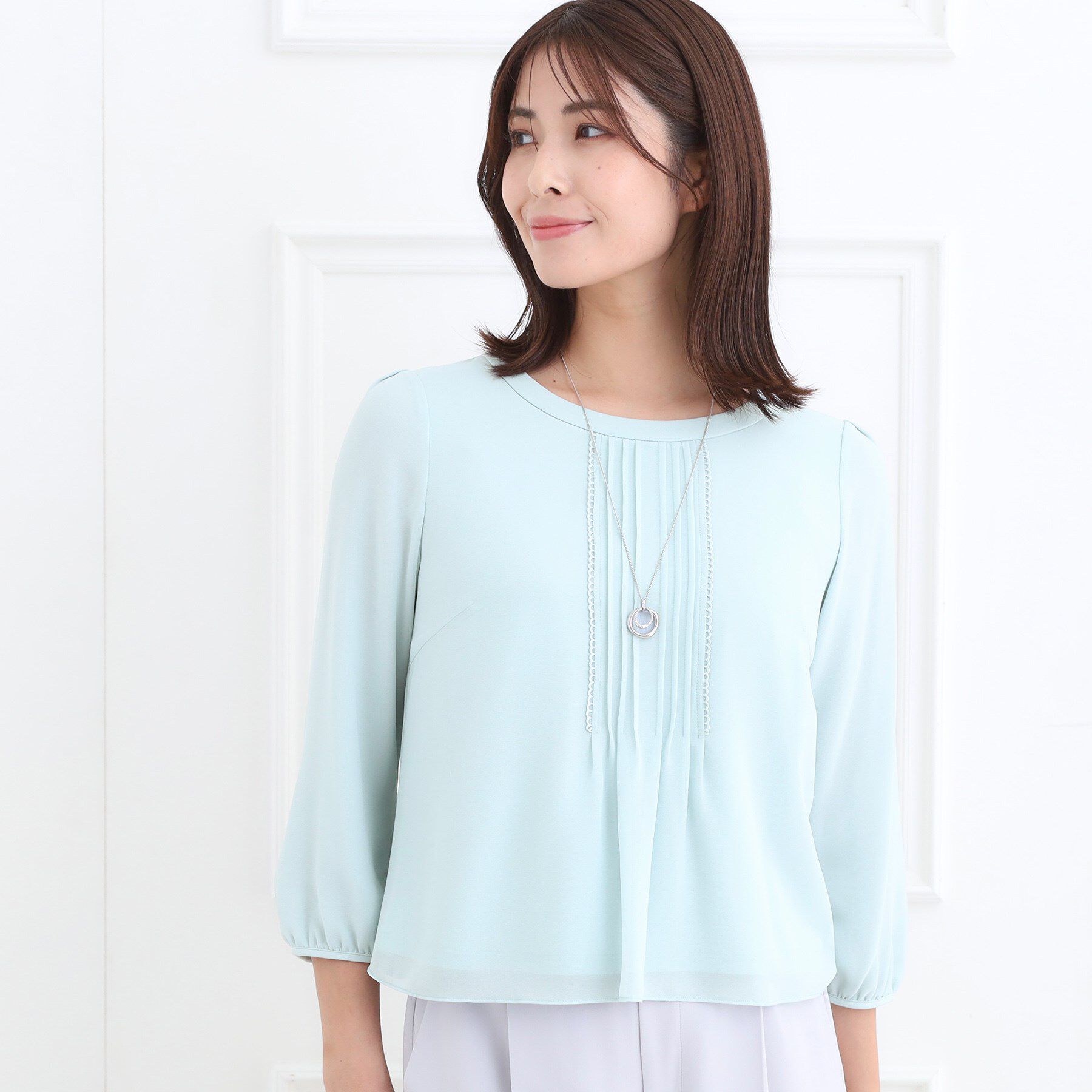 Reflect「【お仕事に◎】ピンタック&times;スカラレースブラウス」|シャツ・ブラウス|