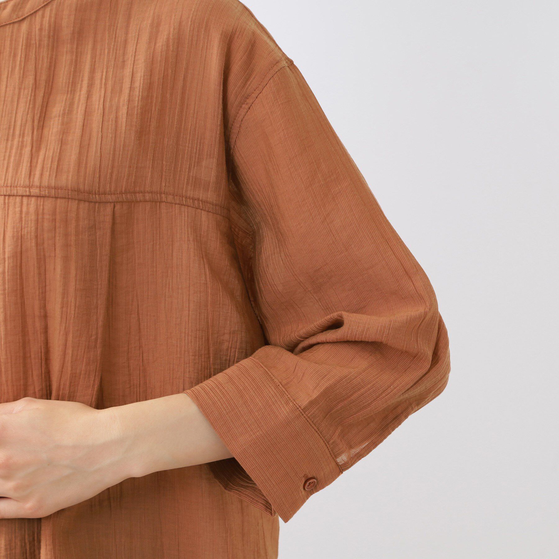 Reflect「【重ね着でも一枚着でも◎】バンドカラーオーバーサイズシャツブラウス」|シャツ・ブラウス|