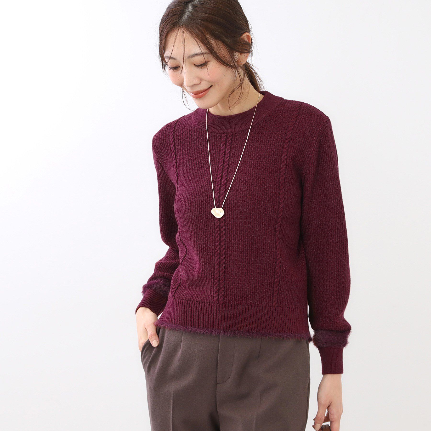 Reflect「【ほんのりラメ感◎】ケーブル柄ニット」|ニット・セーター|