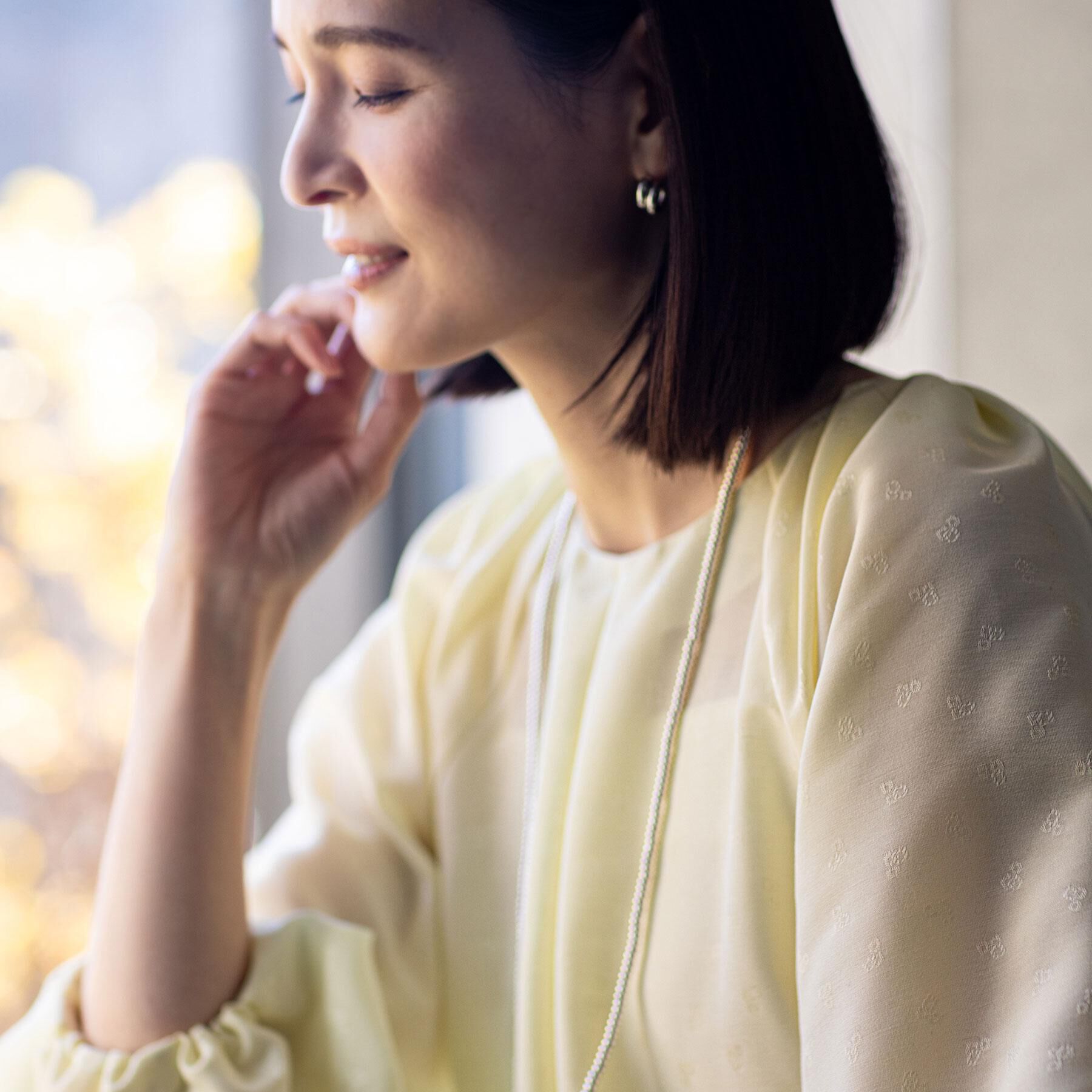 Reflect「ボリュームスリーブサテンジャカードブラウス」|シャツ・ブラウス|