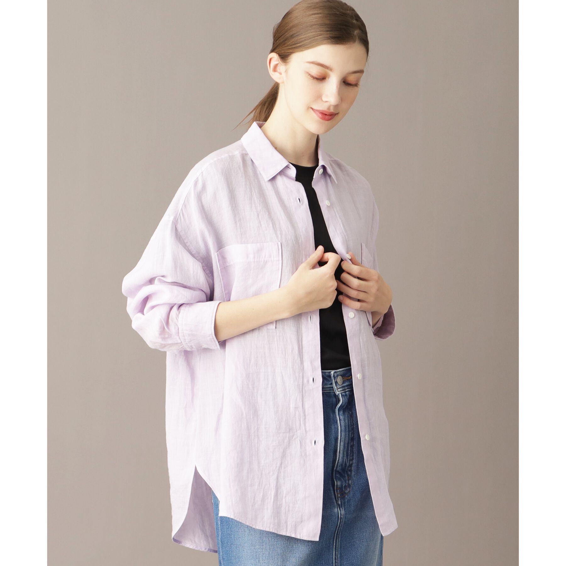 DRESSTERIOR「【人気定番/ラミー100％】ガーメントダイラミーシャツ」|シャツ・ブラウス|