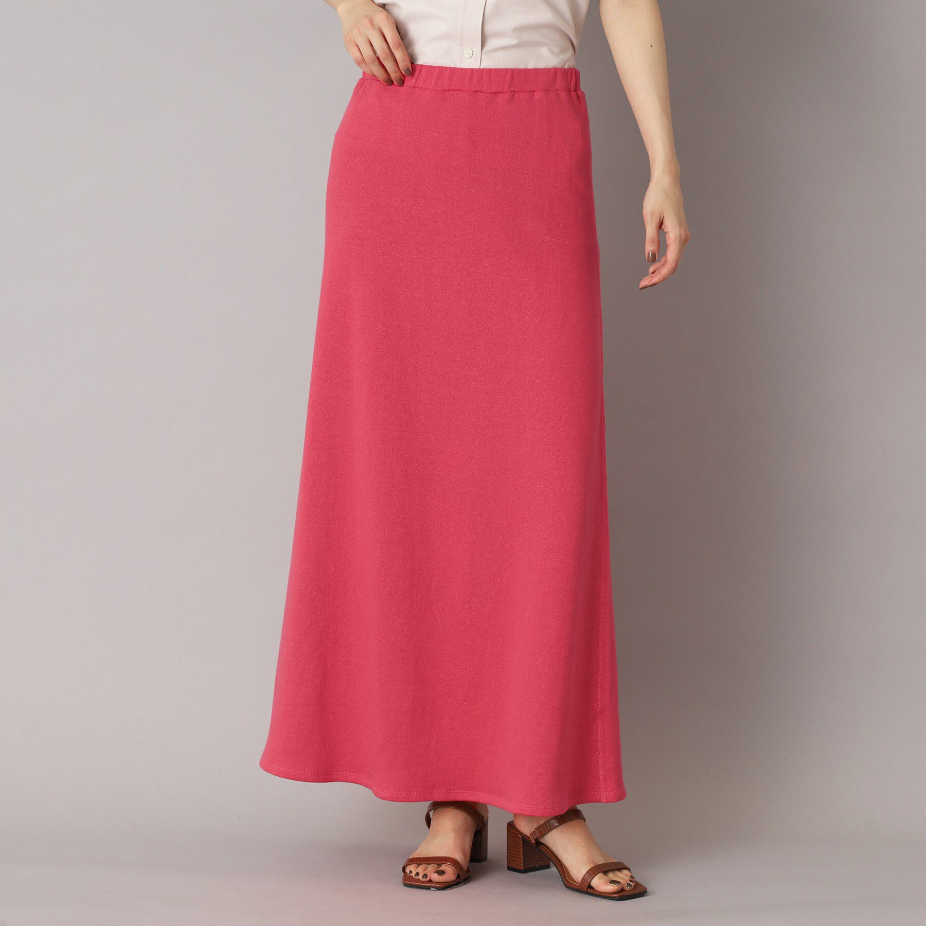 DRESSTERIOR「【洗える/ウエストゴム/セットアップ可】リネン裏毛スカート」|スカート|