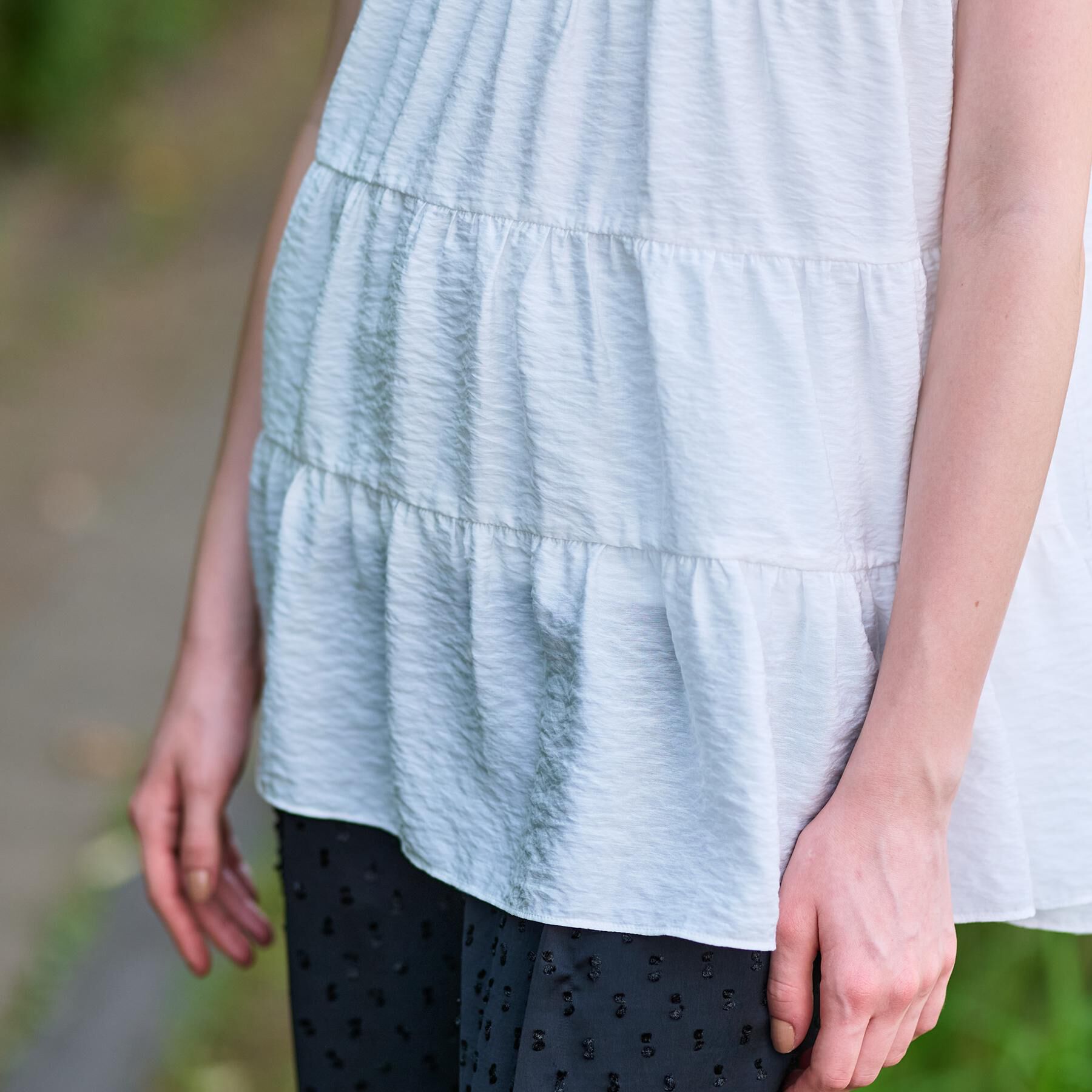 DRESSTERIOR「【接触冷感/イージーケア】ティアードコンビカットソー」|Tシャツ・カットソー|