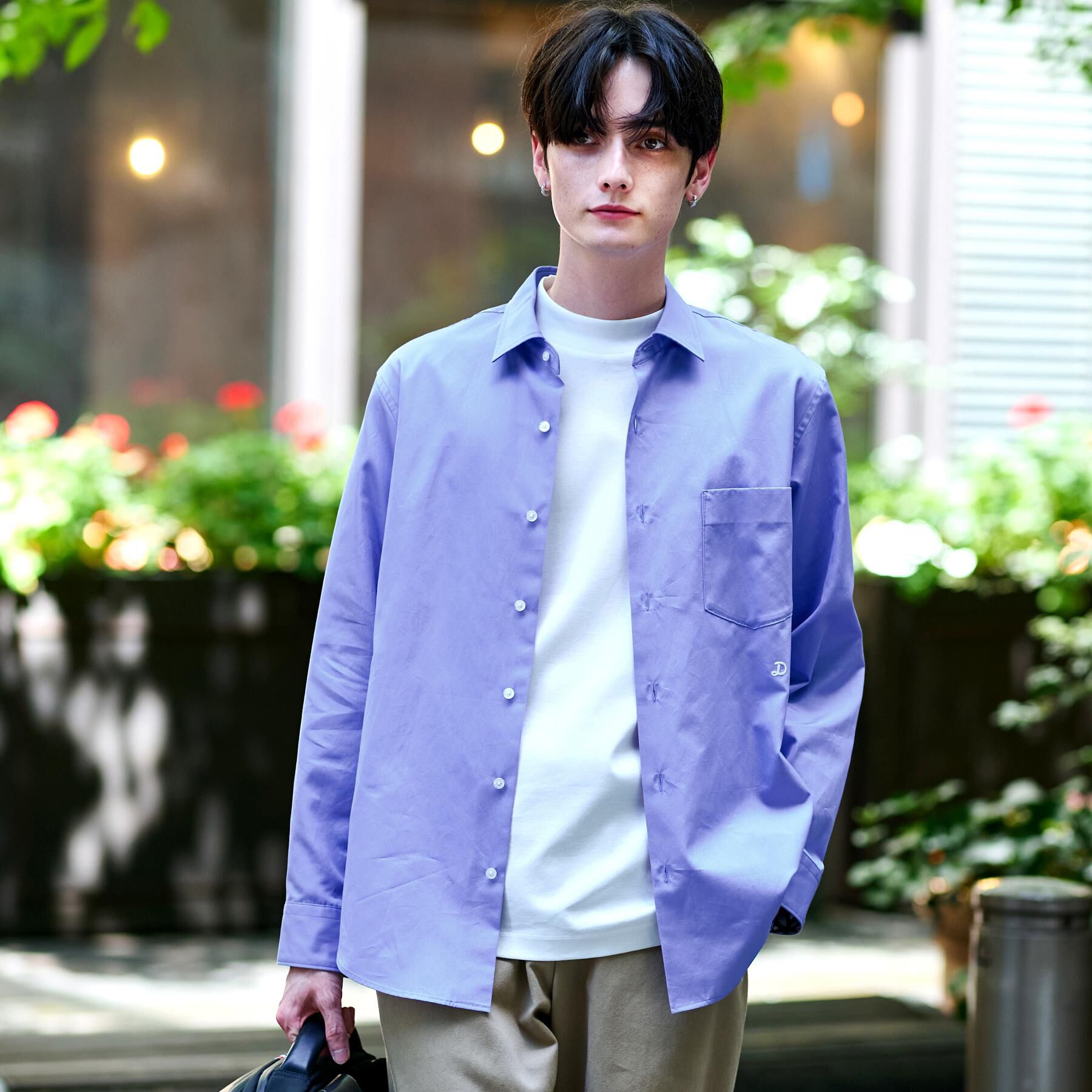 DRESSTERIOR「コットングログランシャツ」|シャツ・ブラウス|サックスブルー(09