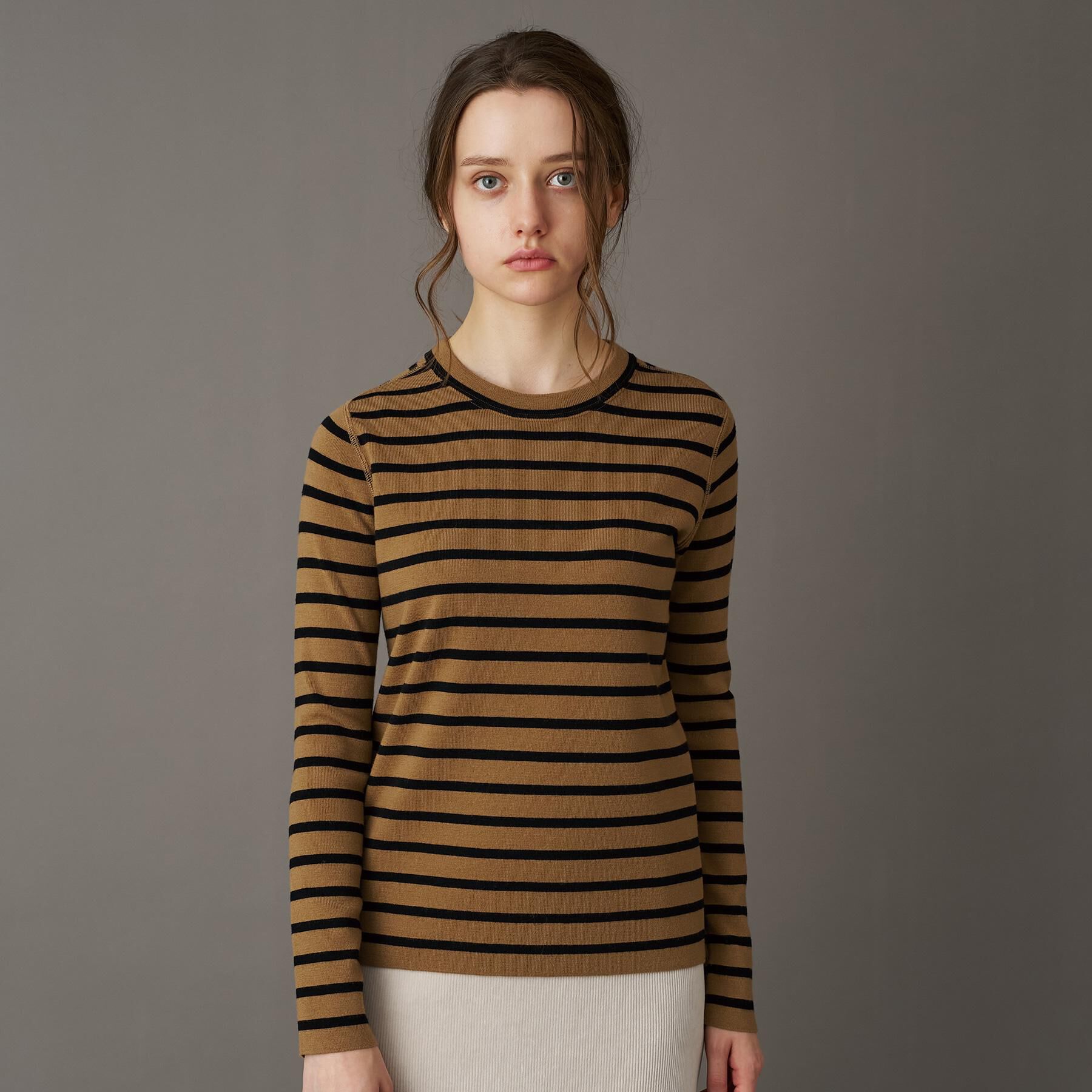 DRESSTERIOR「ストレッチフルニードルボーダーニット」|ニット・セーター|