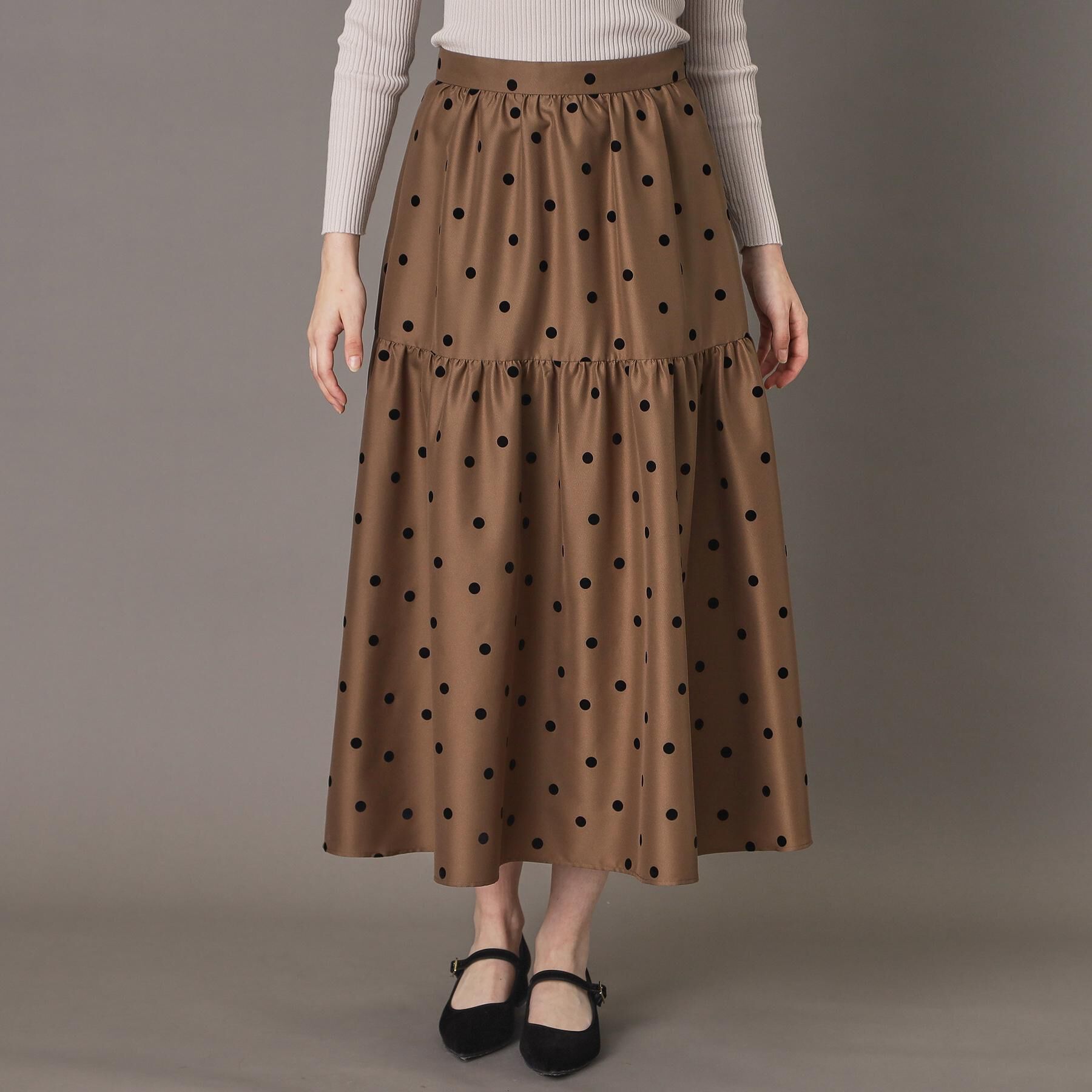 DRESSTERIOR「【CLASSY.掲載】フロッキードットスカート」|スカート|