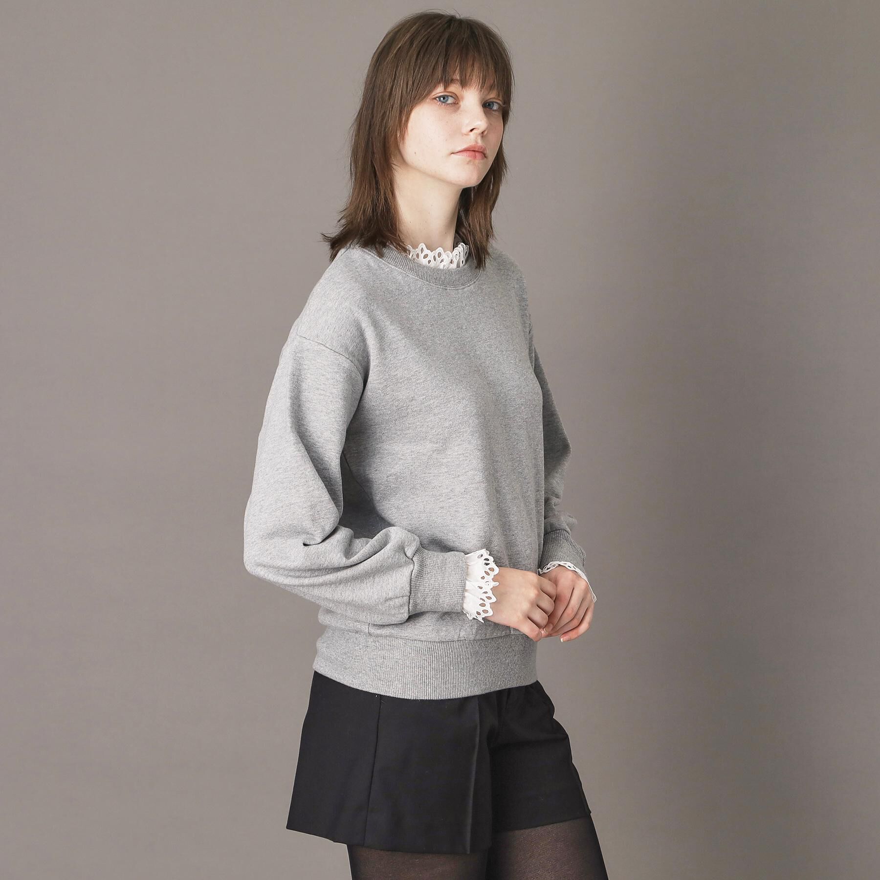 DRESSTERIOR「取り外しフリル付き裏毛プルオーバー」|パーカー|