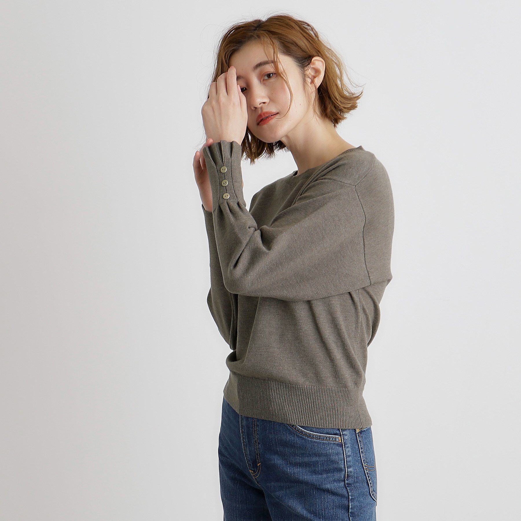 grove「タックスリーブニット」|ニット・セーター|