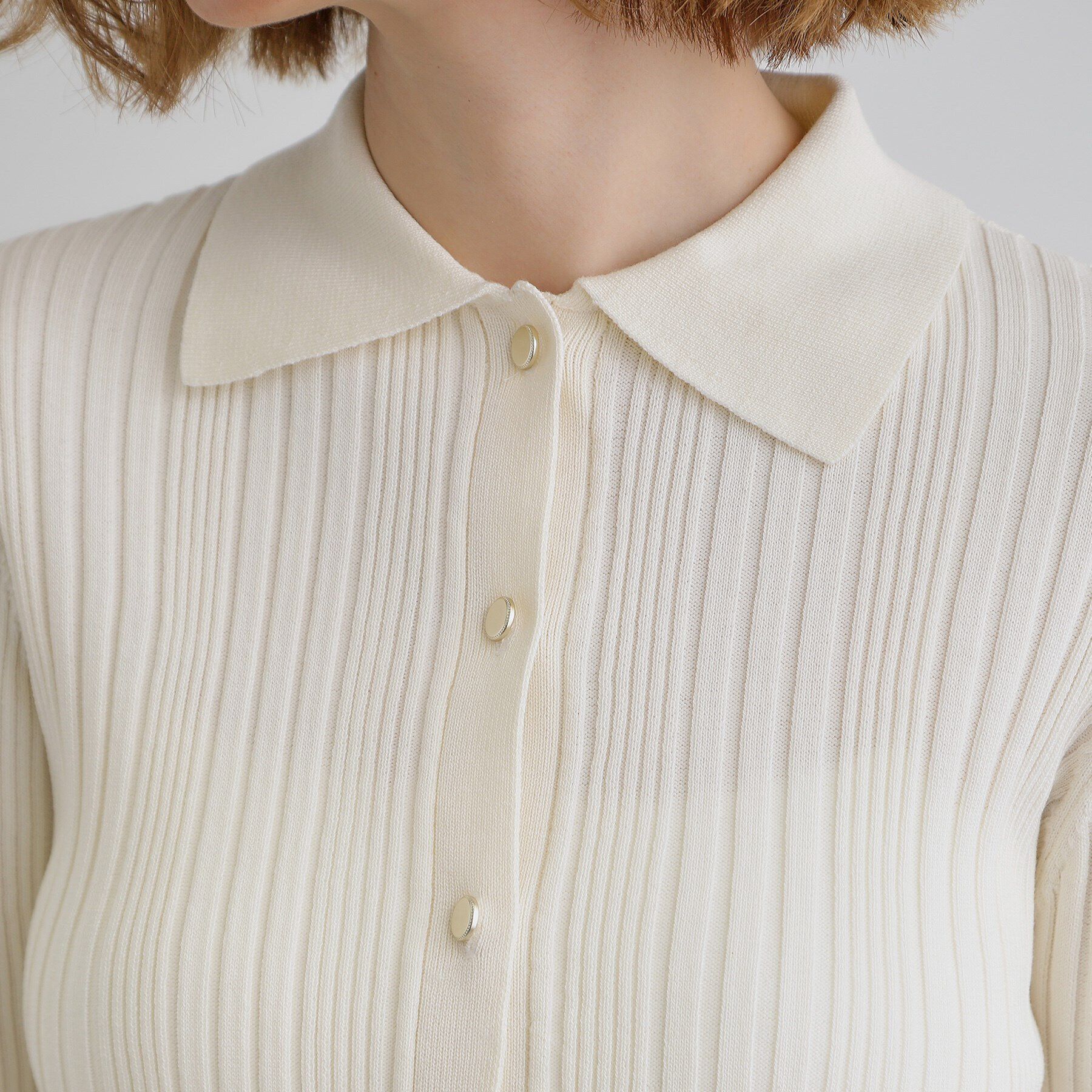 grove「ワイドリブポロニット」|ニット・セーター|