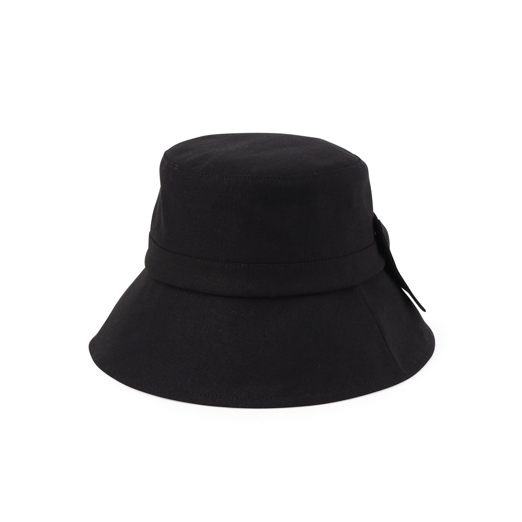 grove「リボン付きバケットハット【UVカット・サイズ調整・ポケッタブル】」|ハット|ブラック(019)