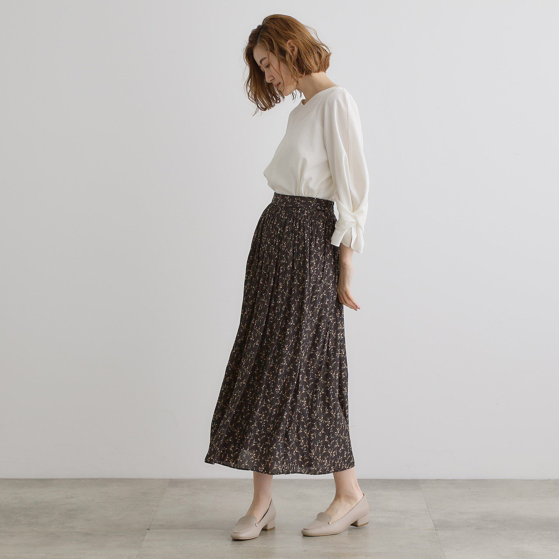 grove「割線サテンギャザースカート」|スカート|