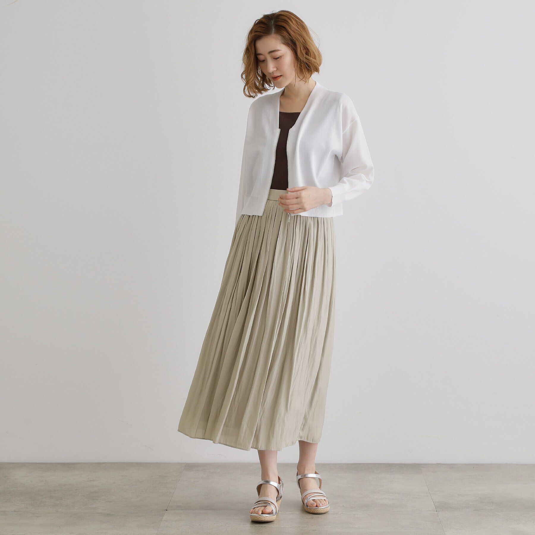 grove「割線サテンギャザースカート」|スカート|