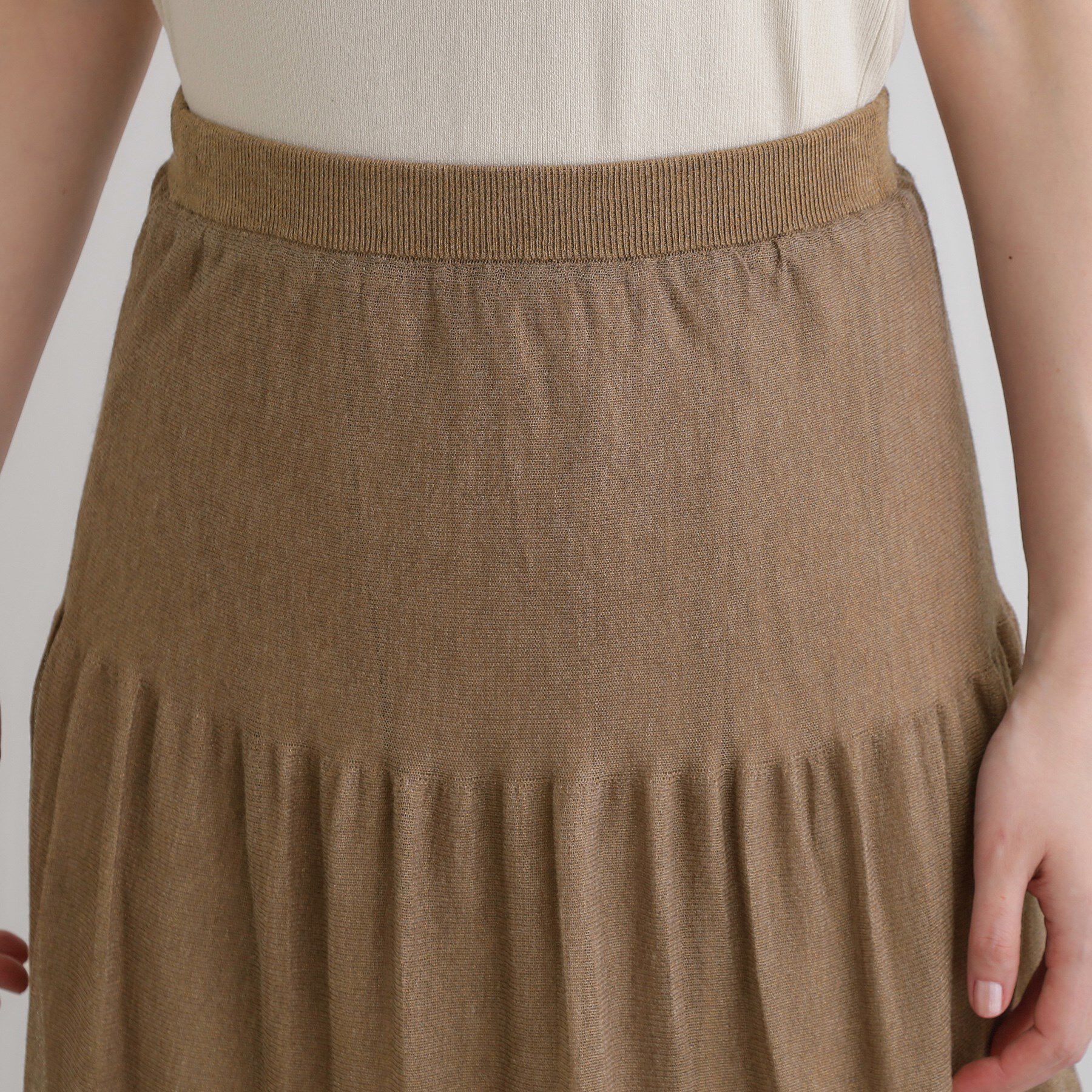 grove「夏の華やぎティアードニットシアースカート」|スカート|