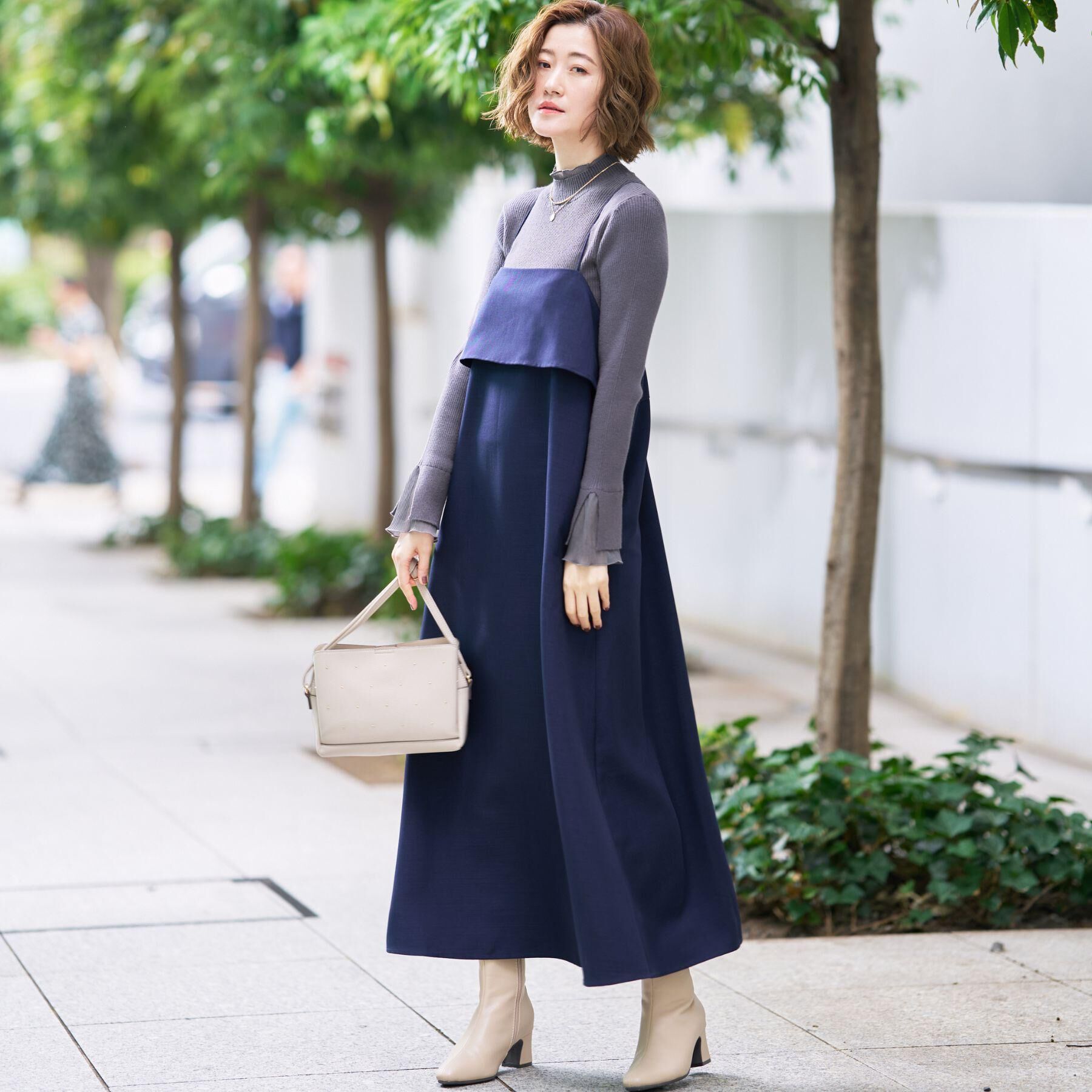 grove「【カセット服】洗えるAラインキャミワンピース」|ワンピース|