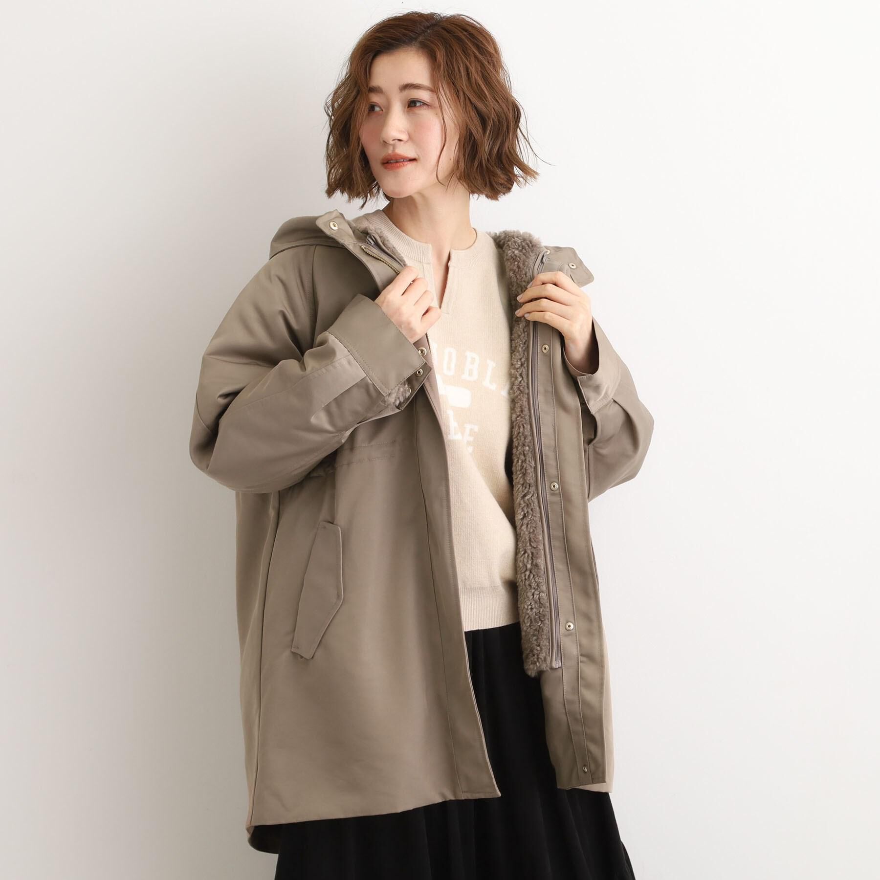 grove「最終お値下げ！！【名品アウター/3WAY・はっ水】ボアライナー付きモッズコート」|ミリタリー・モッズコート|