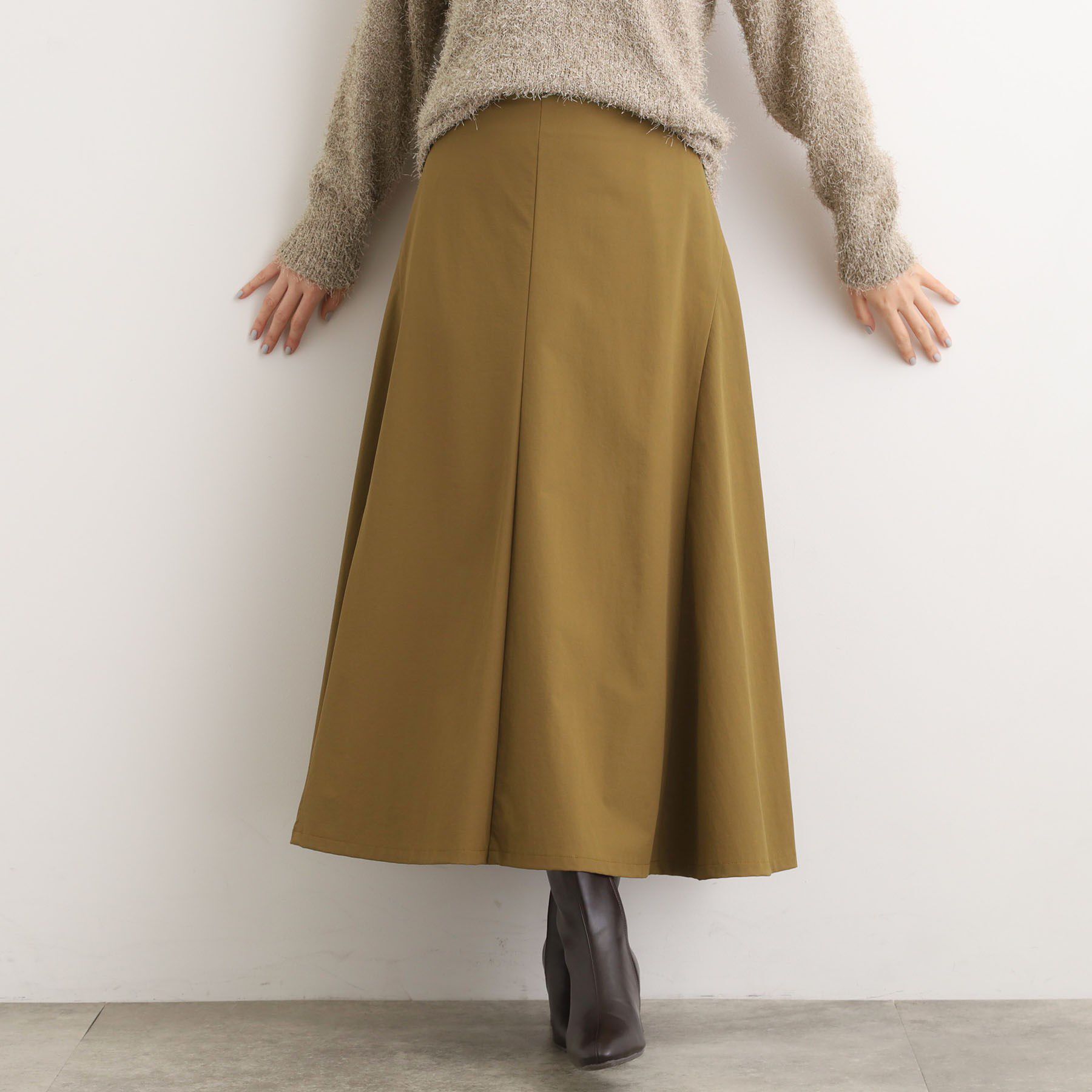 grove「もっちりナイロンストレッチトラペーズスカート」|スカート|オーク(034)