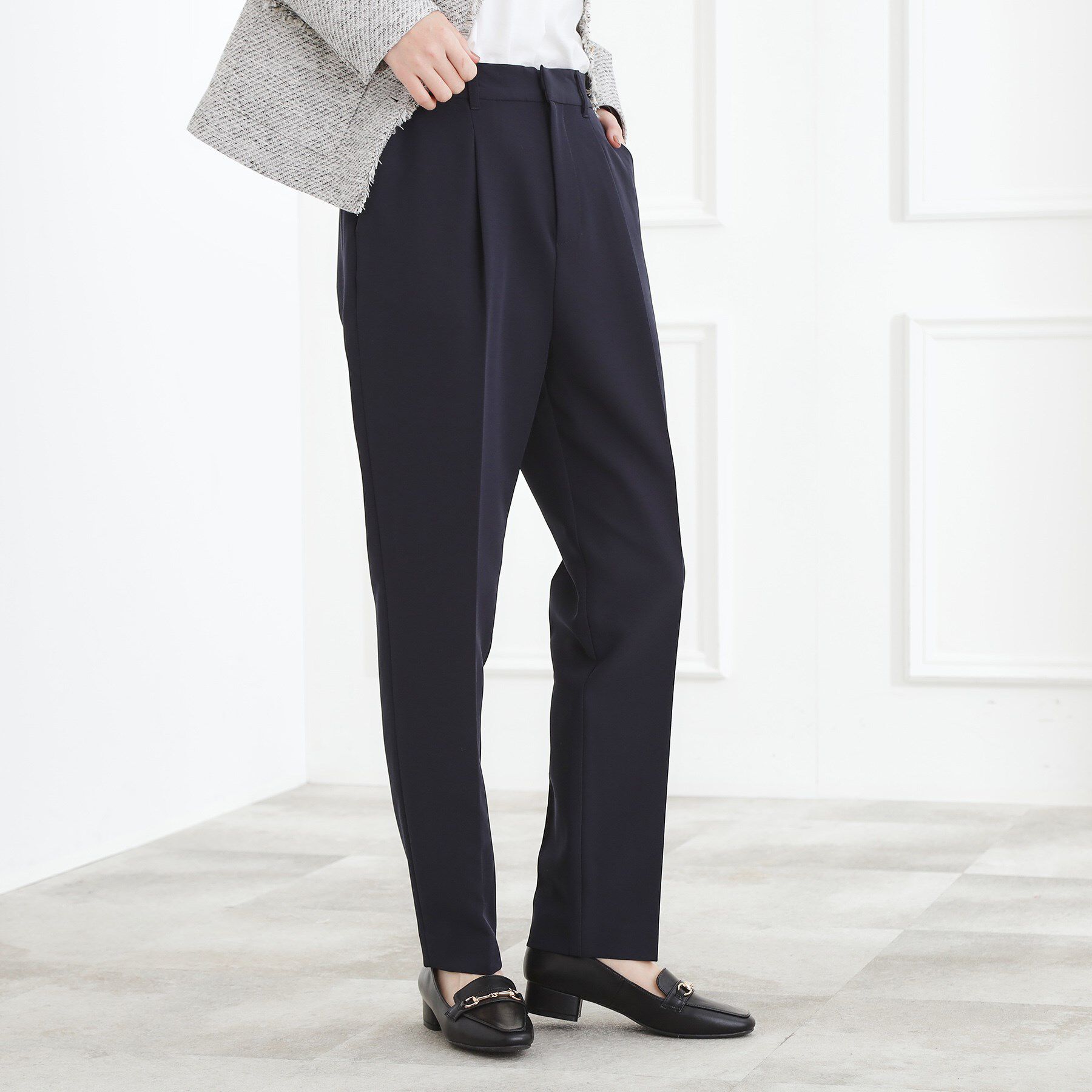 grove「【マシンウォッシュ／防シワ/SS-3L】ストレッチテーパードパンツ」|その他|