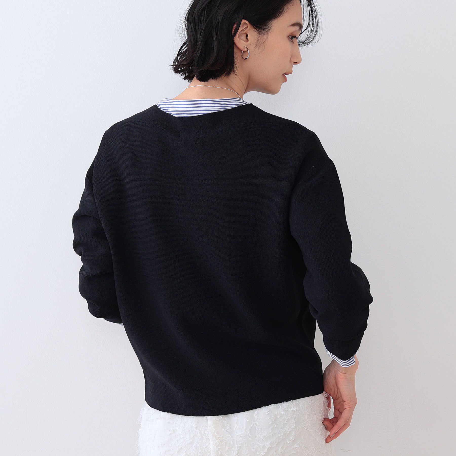 INDIVI「【洗える／無縫製／6色展開】袖フォルム ボートネックニット」|ニット・セーター|