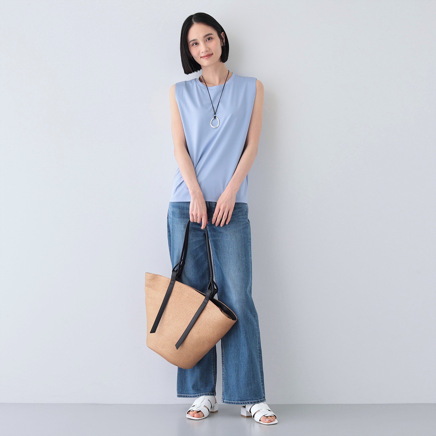 INDIVI「【洗える】きれいめノースリーブトップス」|Tシャツ・カットソー|