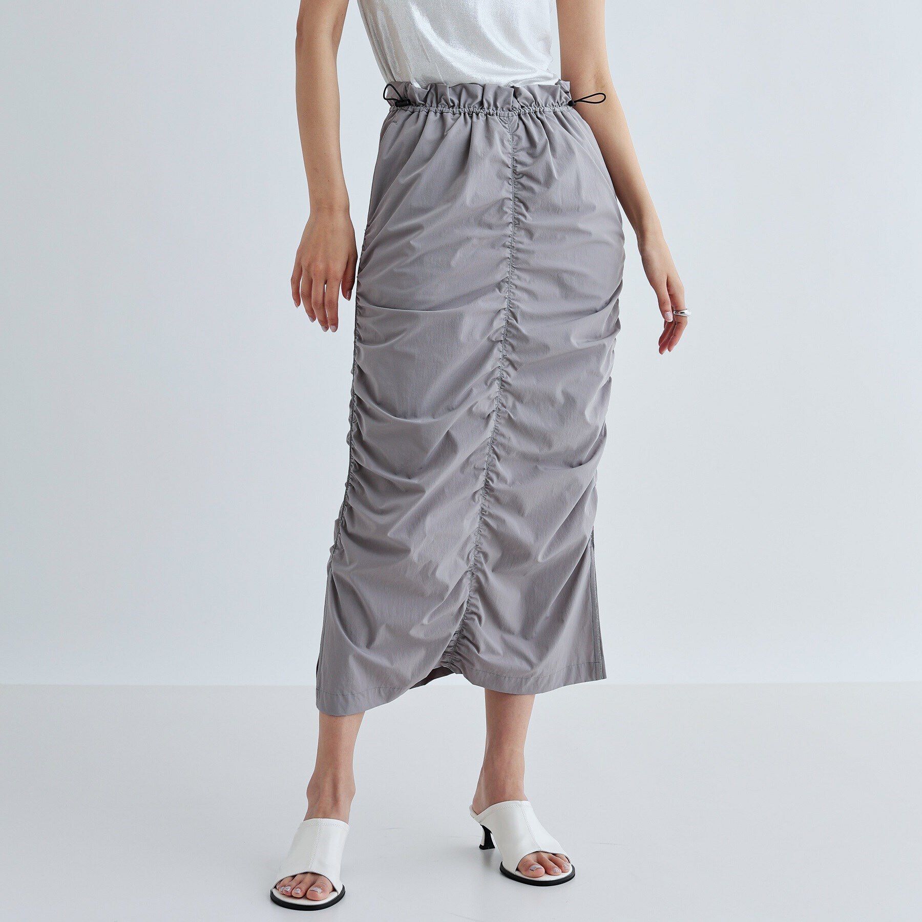 GALLEST「【セットアップ可能】シャーリングナイロンスカート」|スカート|