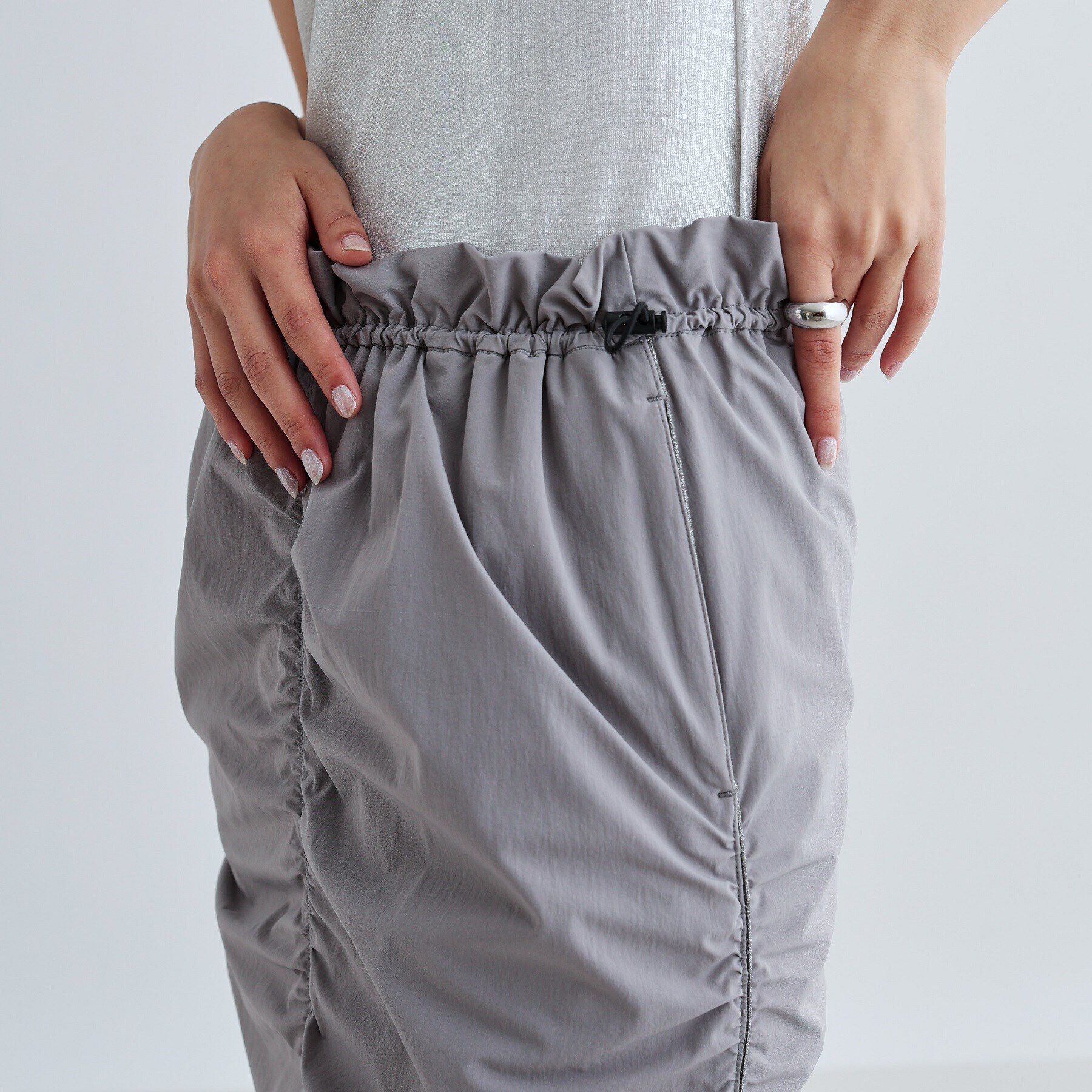 GALLEST「【セットアップ可能】シャーリングナイロンスカート」|スカート|