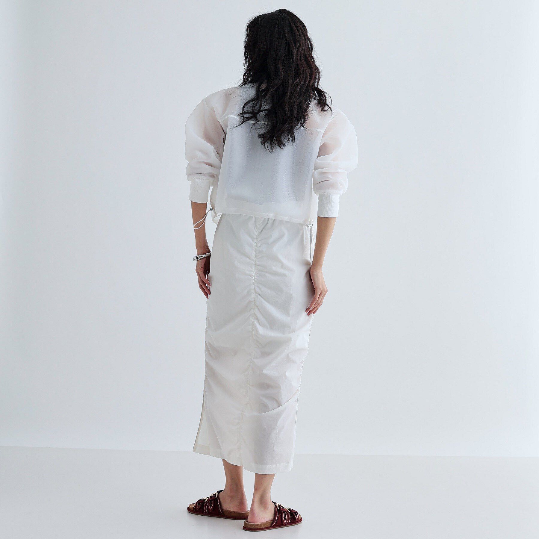 GALLEST「【セットアップ可能】シャーリングナイロンスカート」|スカート|