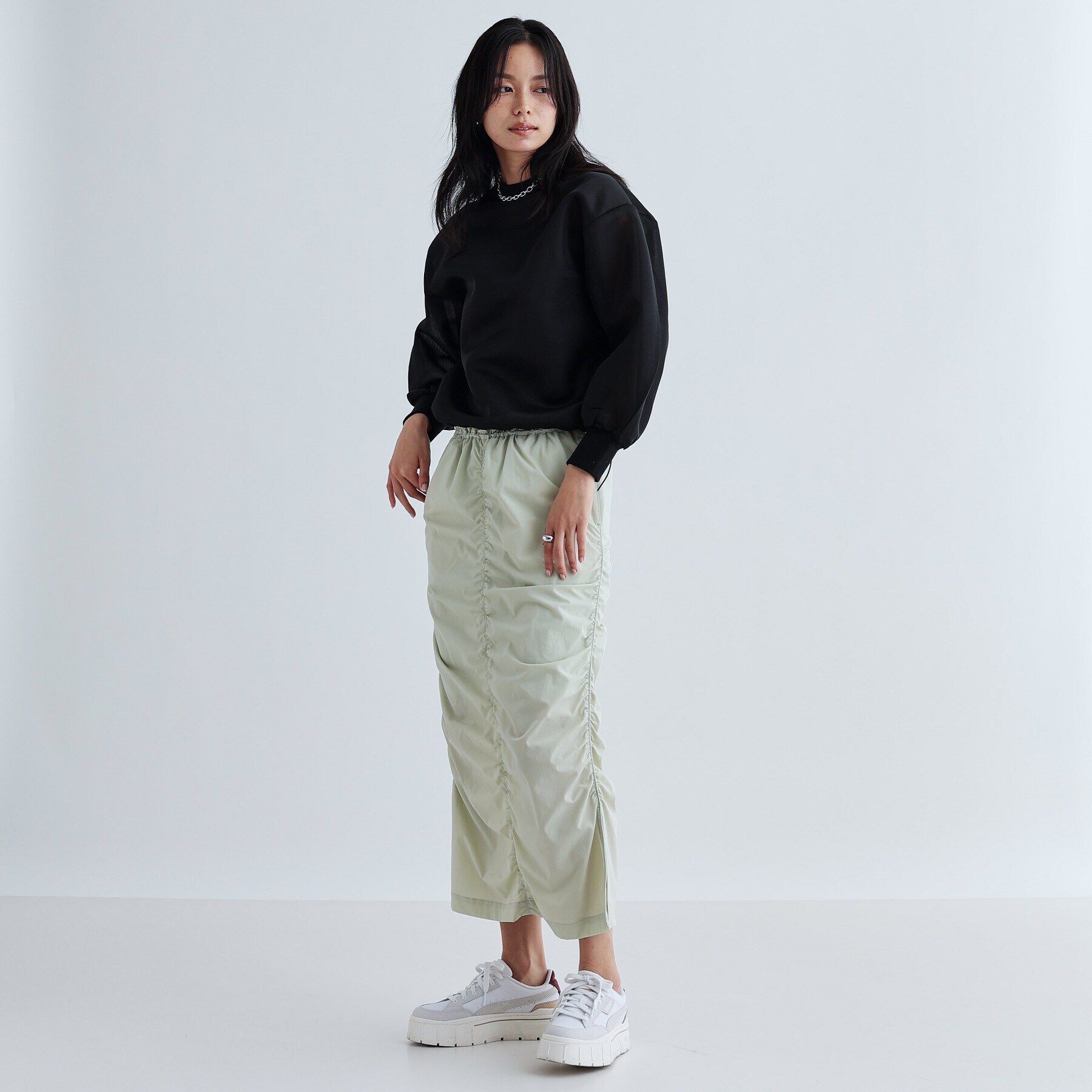 GALLEST「【セットアップ可能】シャーリングナイロンスカート」|スカート|