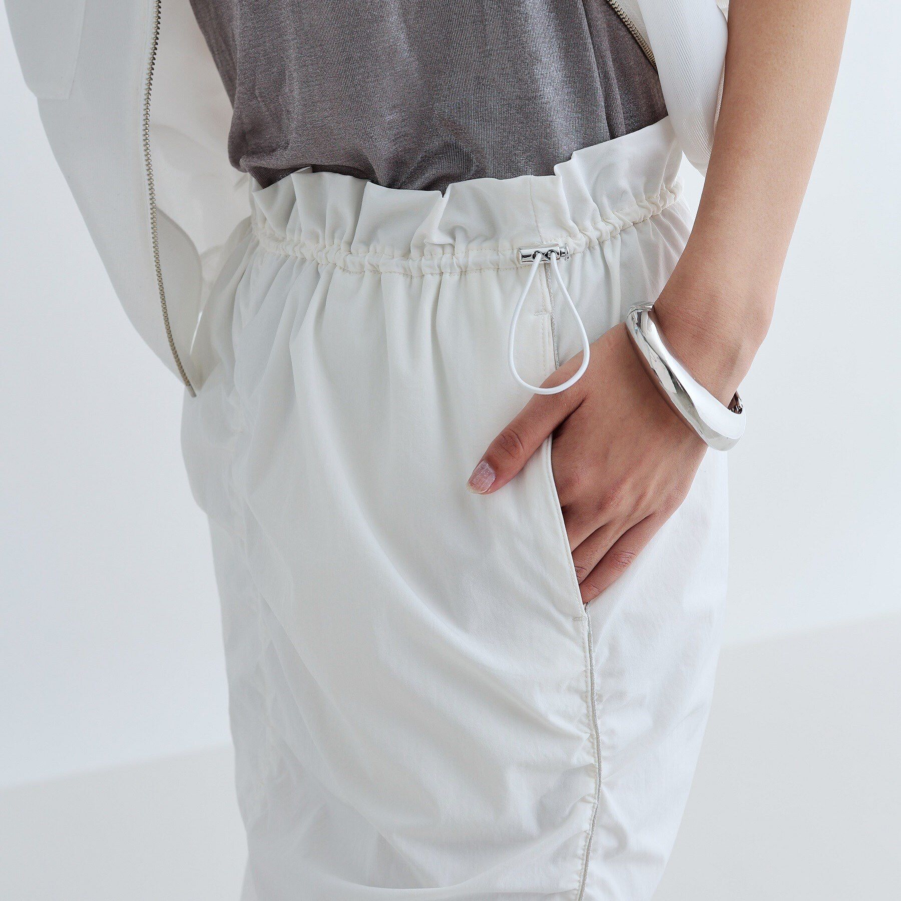 GALLEST「【セットアップ可能】シャーリングナイロンスカート」|スカート|