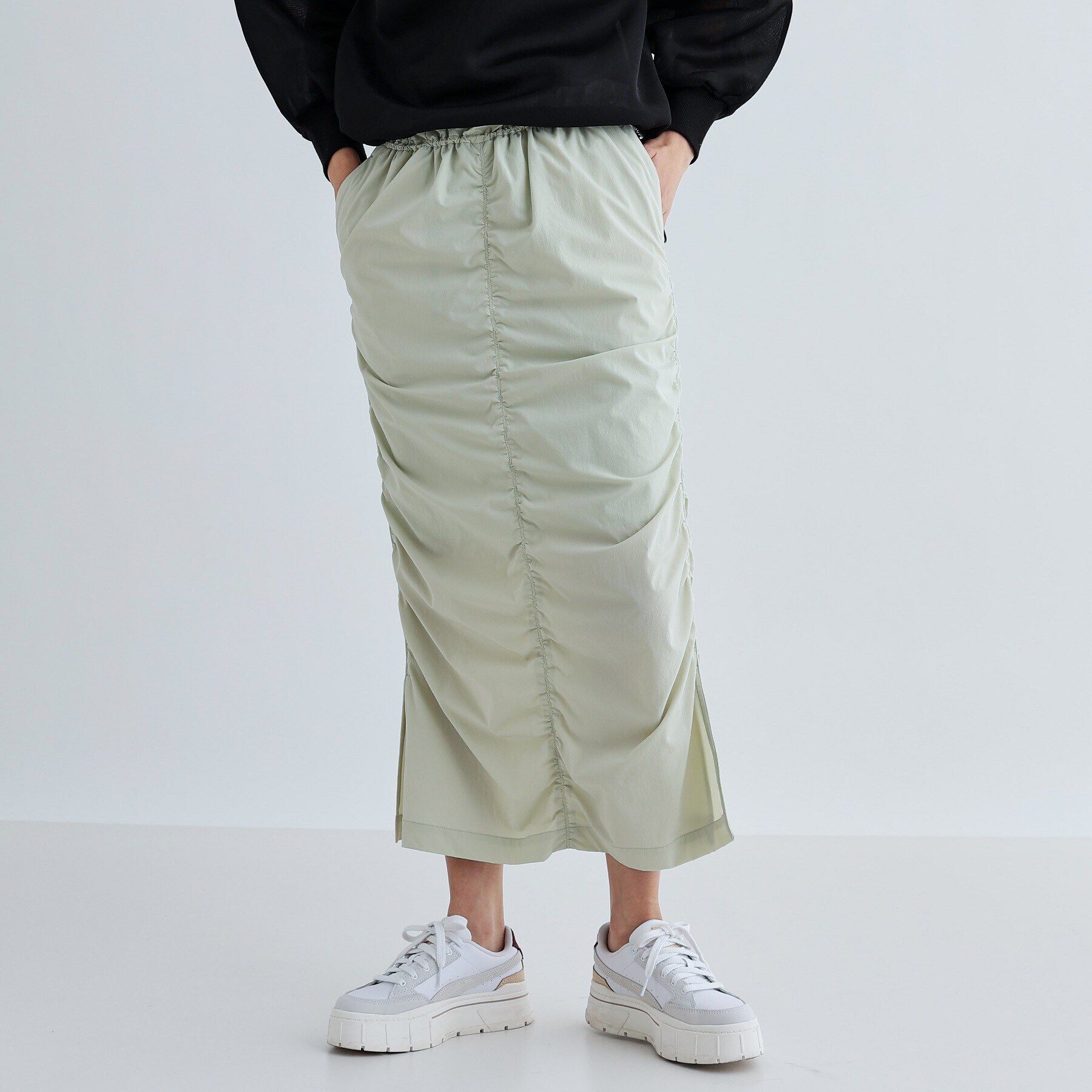 GALLEST「【セットアップ可能】シャーリングナイロンスカート」|スカート|