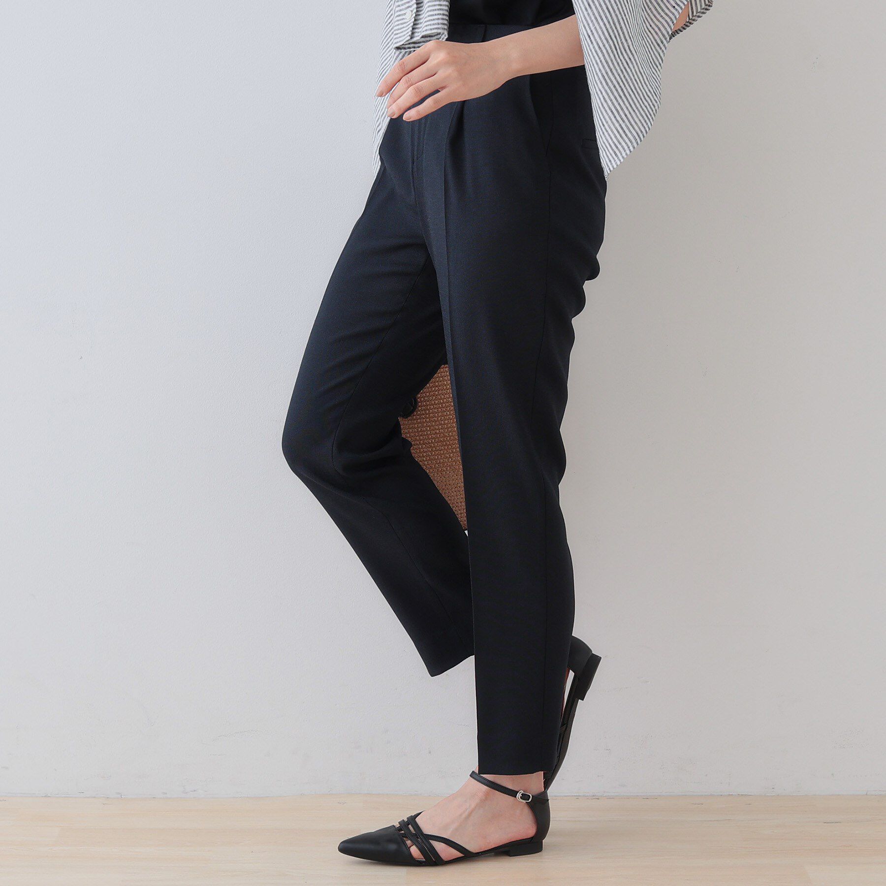 INDIVI「【こなれSETUP】リネンライクテーパードパンツ」|その他|