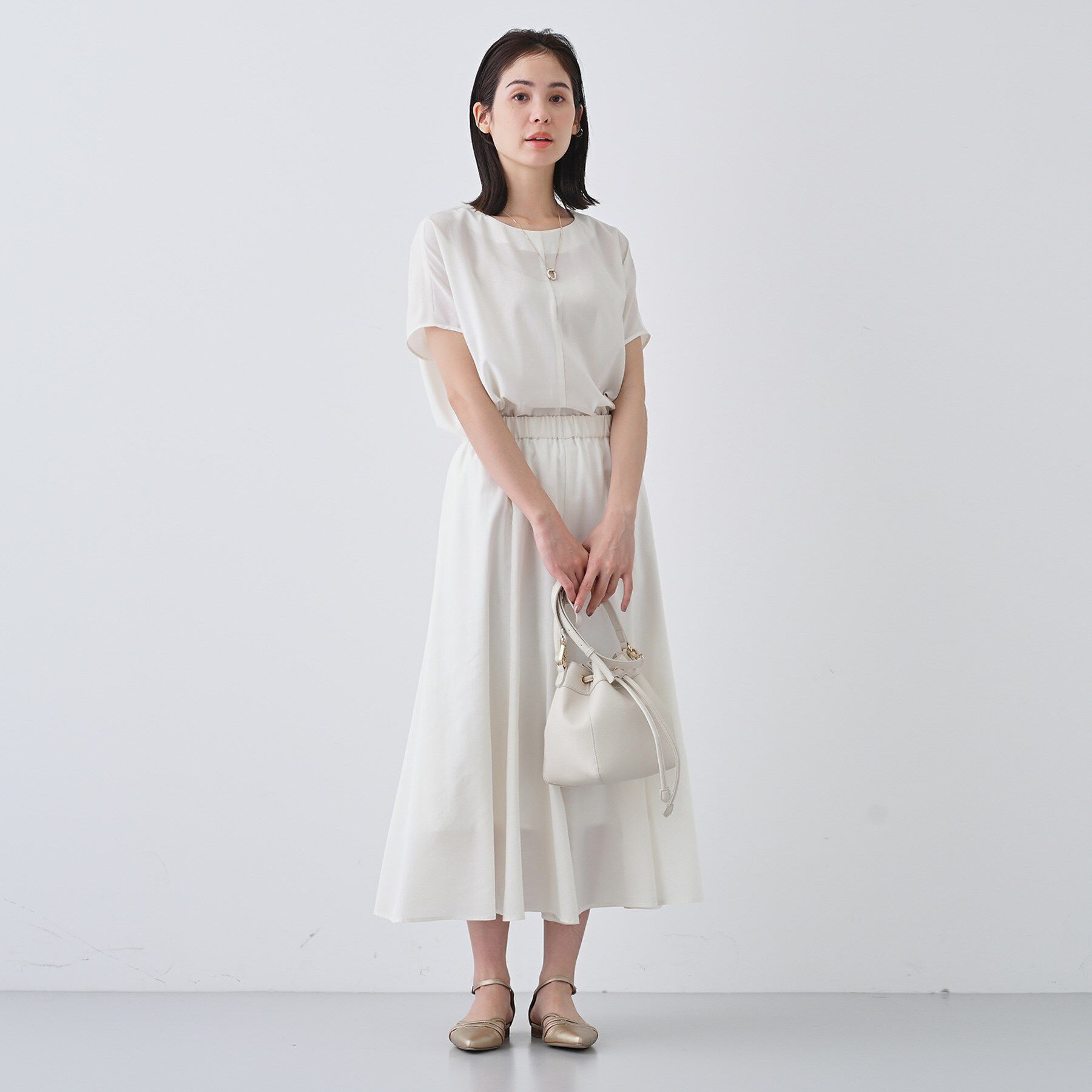 INDIVI「【通気性◎撥水／接触冷感／UVケア】ドルマンスリーブブラウス」|シャツ・ブラウス|