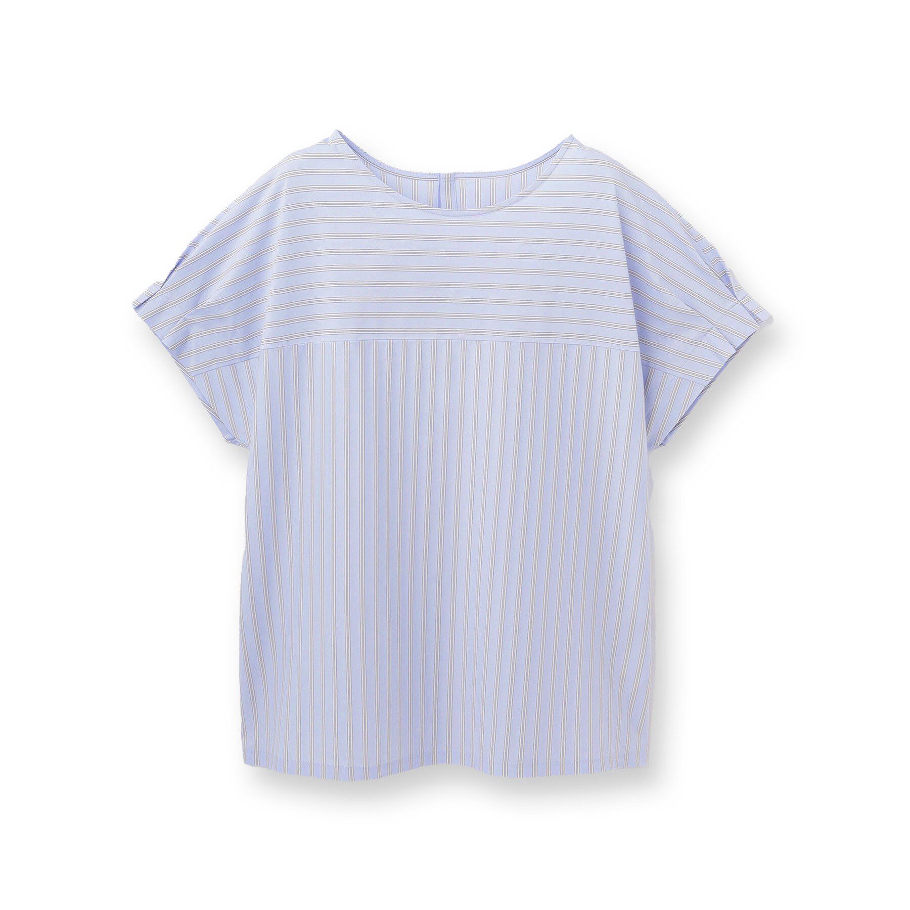 INDIVI「【洗える／ストライプ柄】袖タックブラウス」|シャツ・ブラウス|