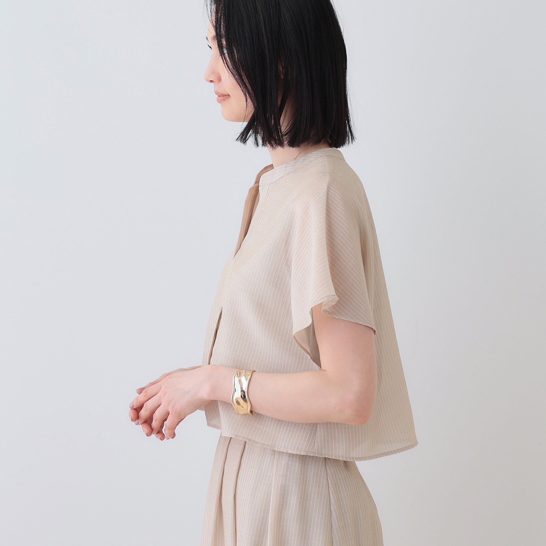 INDIVI「新色登場！【洗える／エアリー】ティアードブラウス」|シャツ・ブラウス|