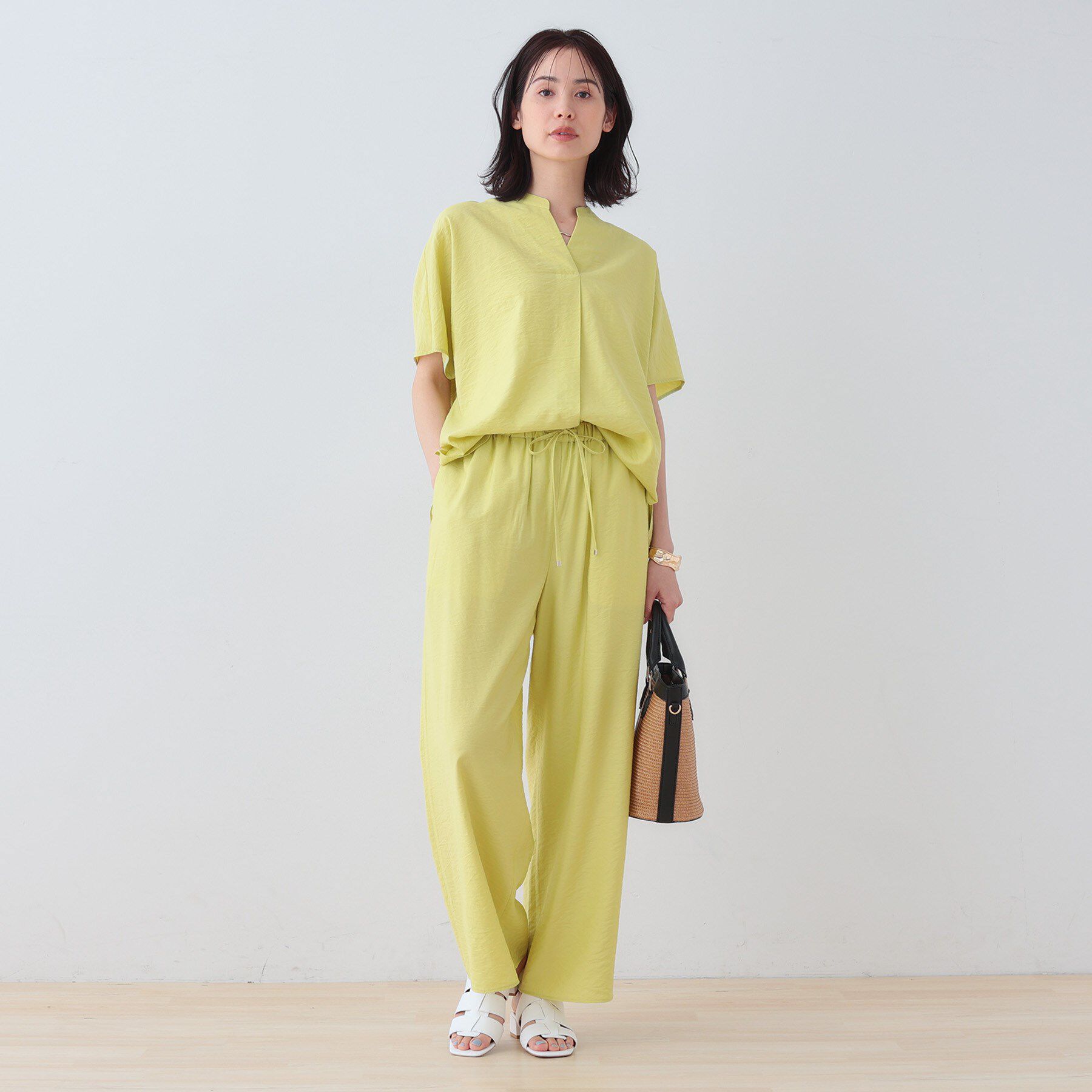 INDIVI「【洗える／UVケア／SETUP可能】スキッパードルマンブラウス」|シャツ・ブラウス|