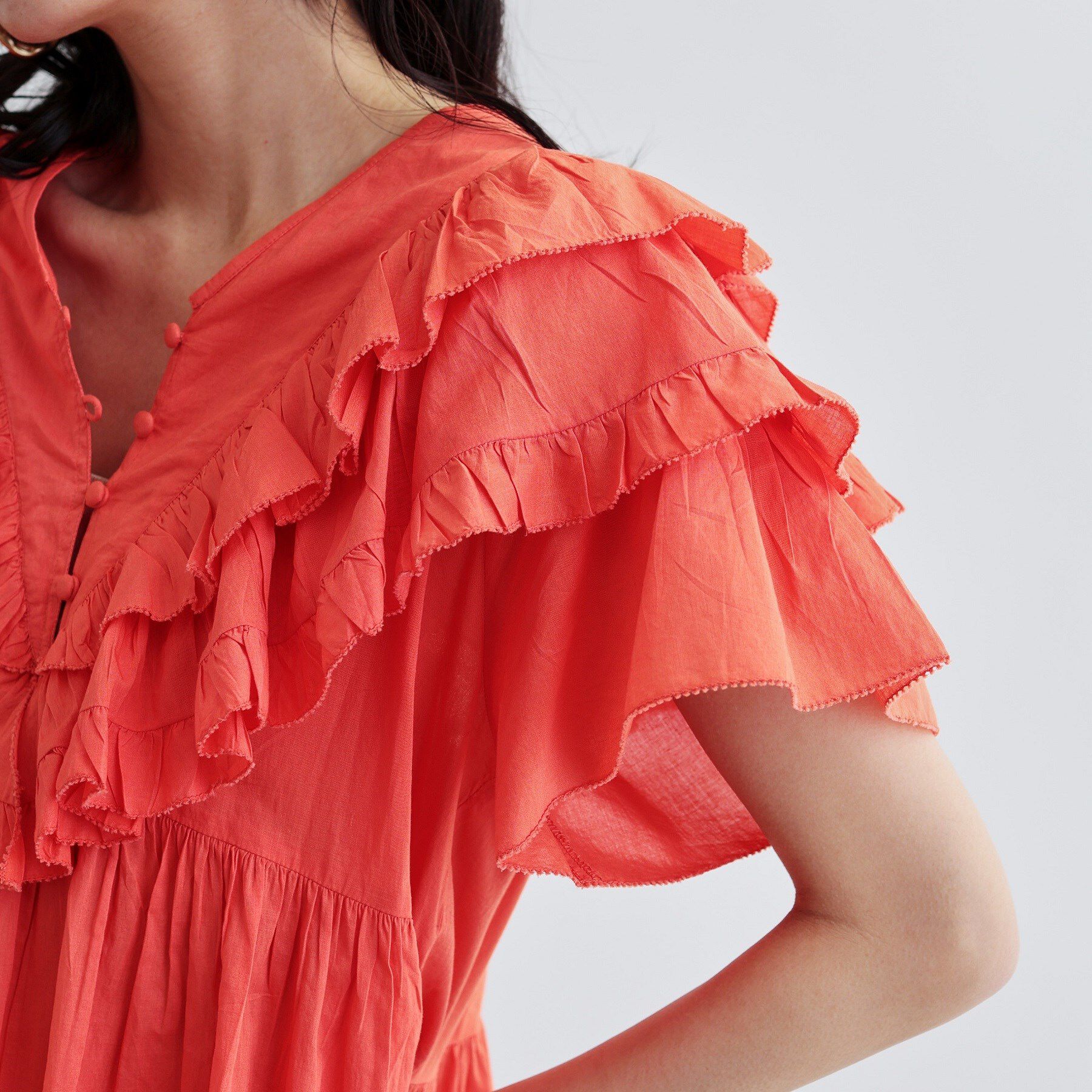 GALLEST「フリルレイヤードコットンブラウス」|シャツ・ブラウス|