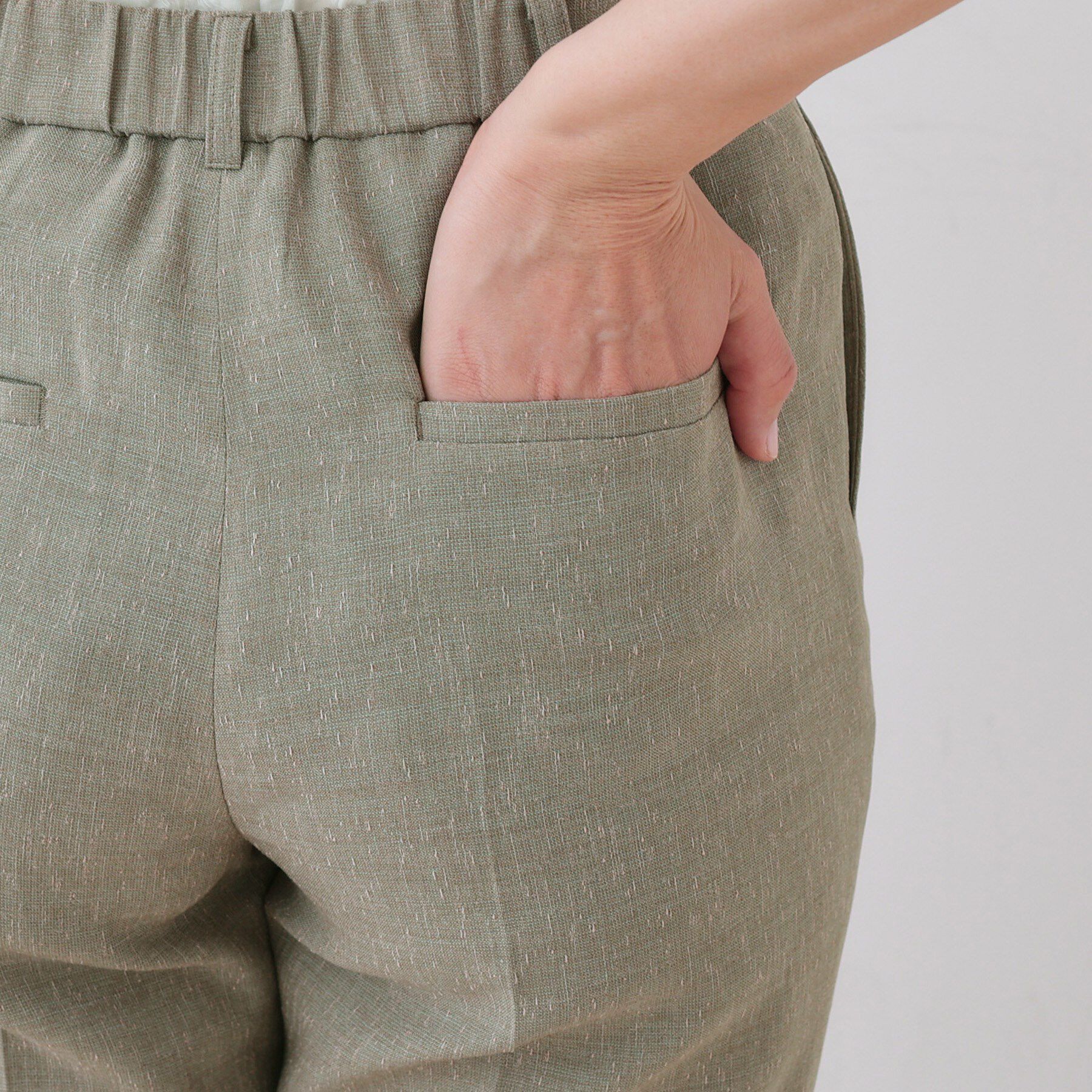 INDIVI「【日本製】リネンライクテーパードパンツ」|その他|