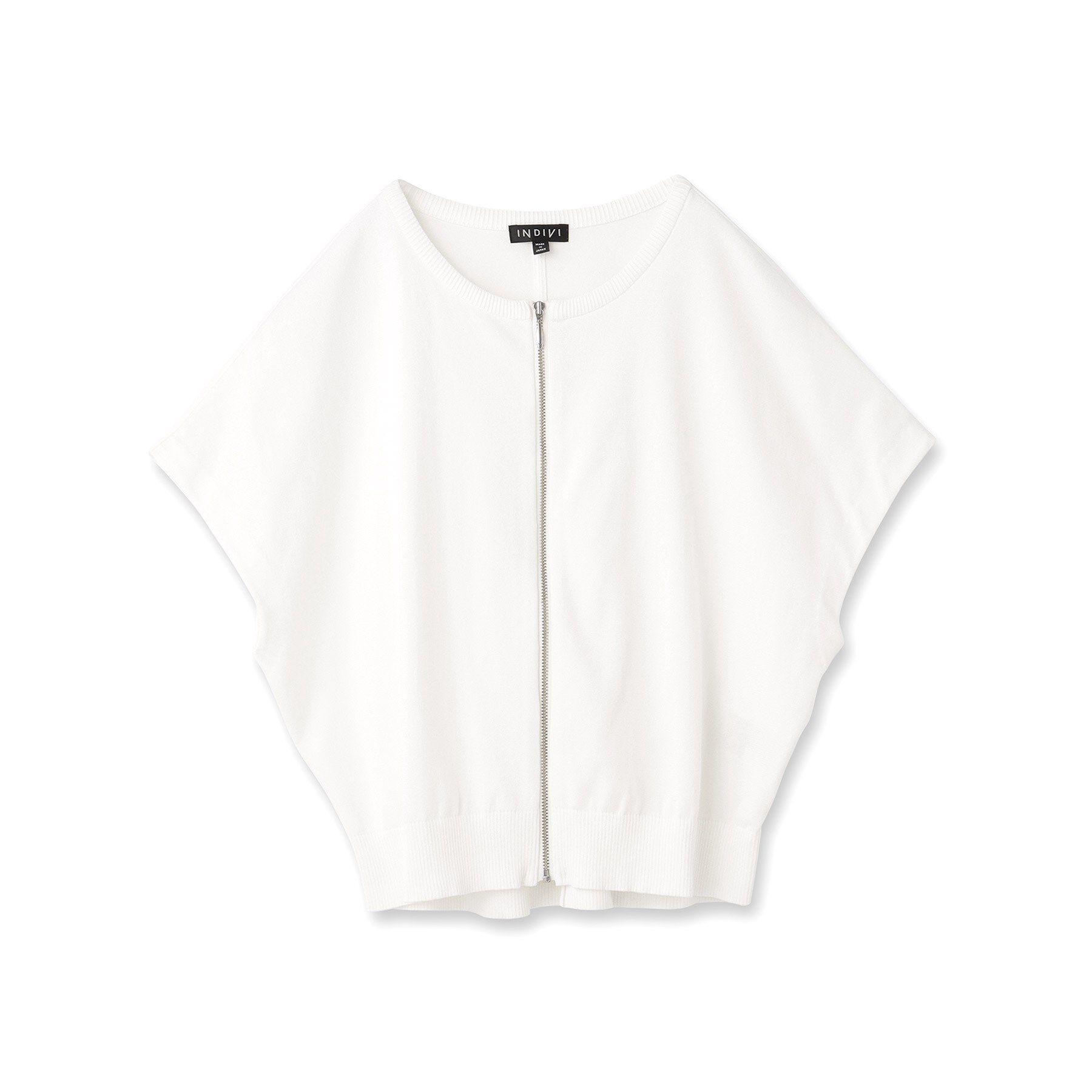 INDIVI「【洗える】ブルゾン風ジップニットベスト」|ニット・セーター|