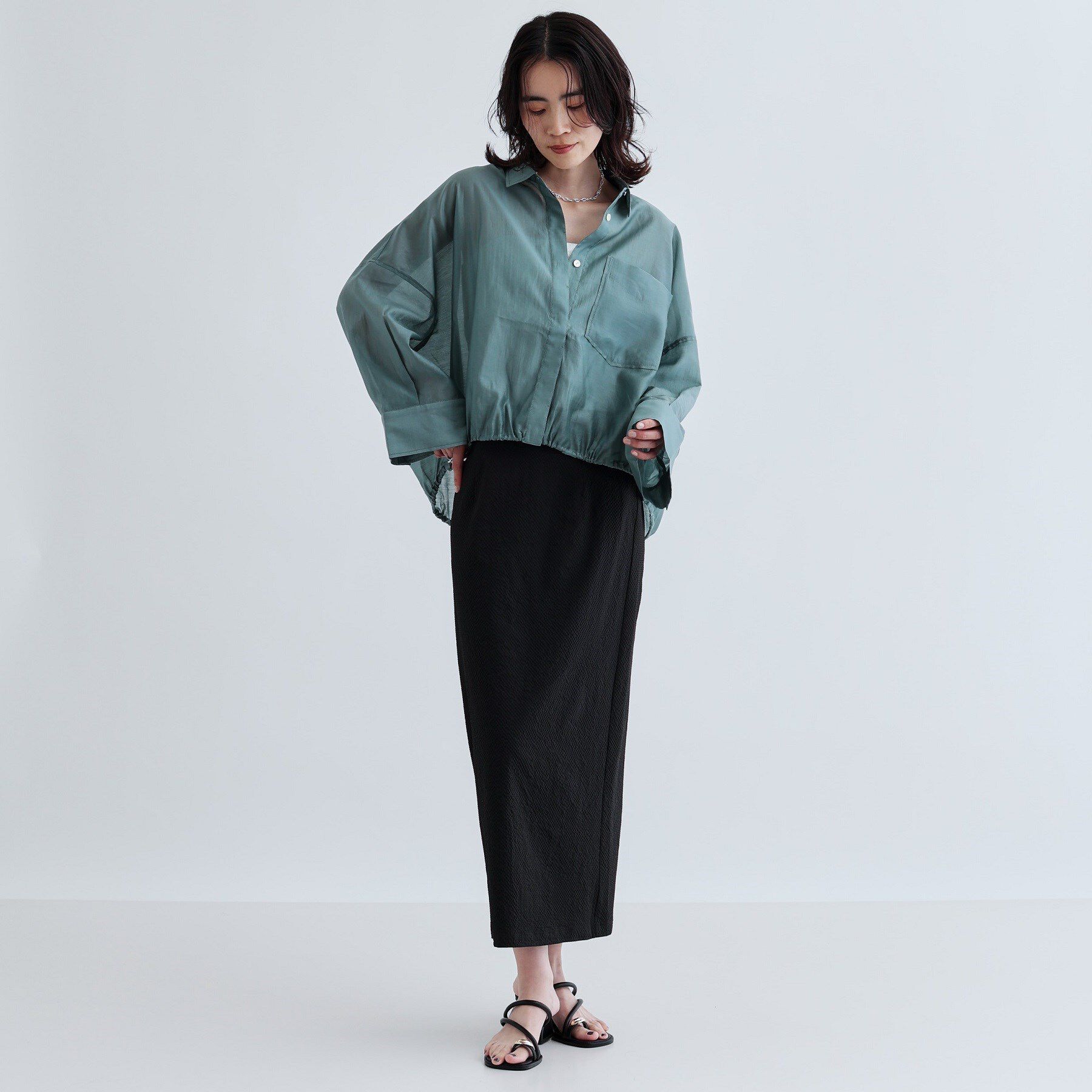 GALLEST「【セットアップ可能】スクエアサッカースリットスカート【洗える/カセット服】」|スカート|