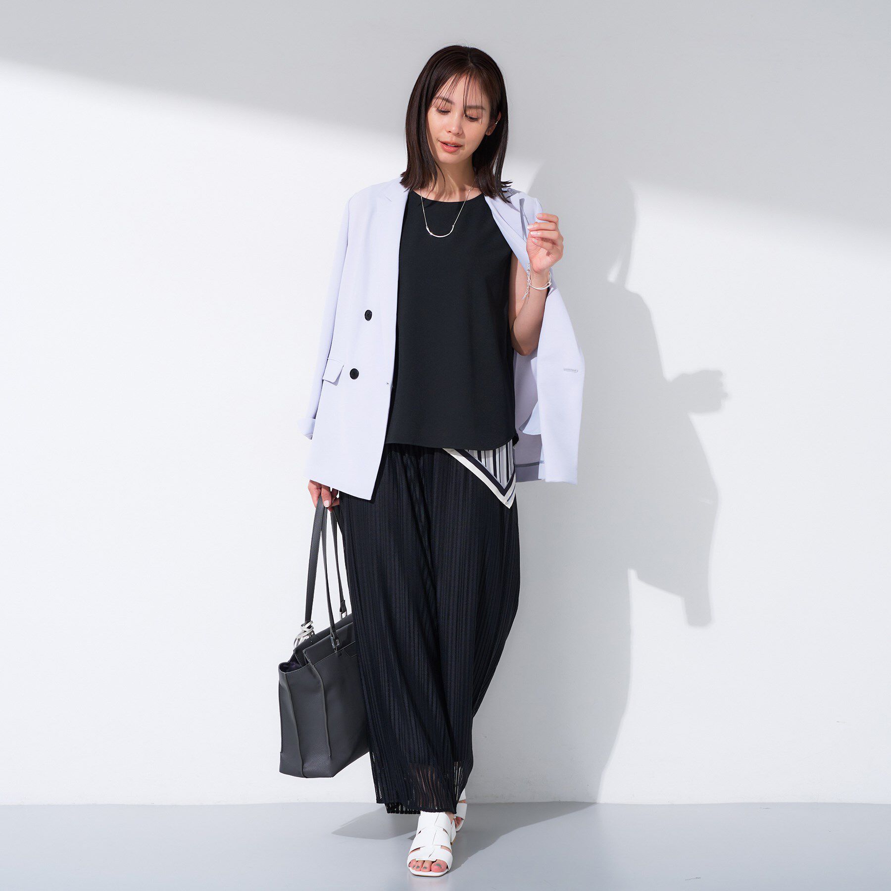 INDIVI「【インナーとしても活躍！／SETUP可能】ジョーゼット ノースリーブトップス」|Tシャツ・カットソー|