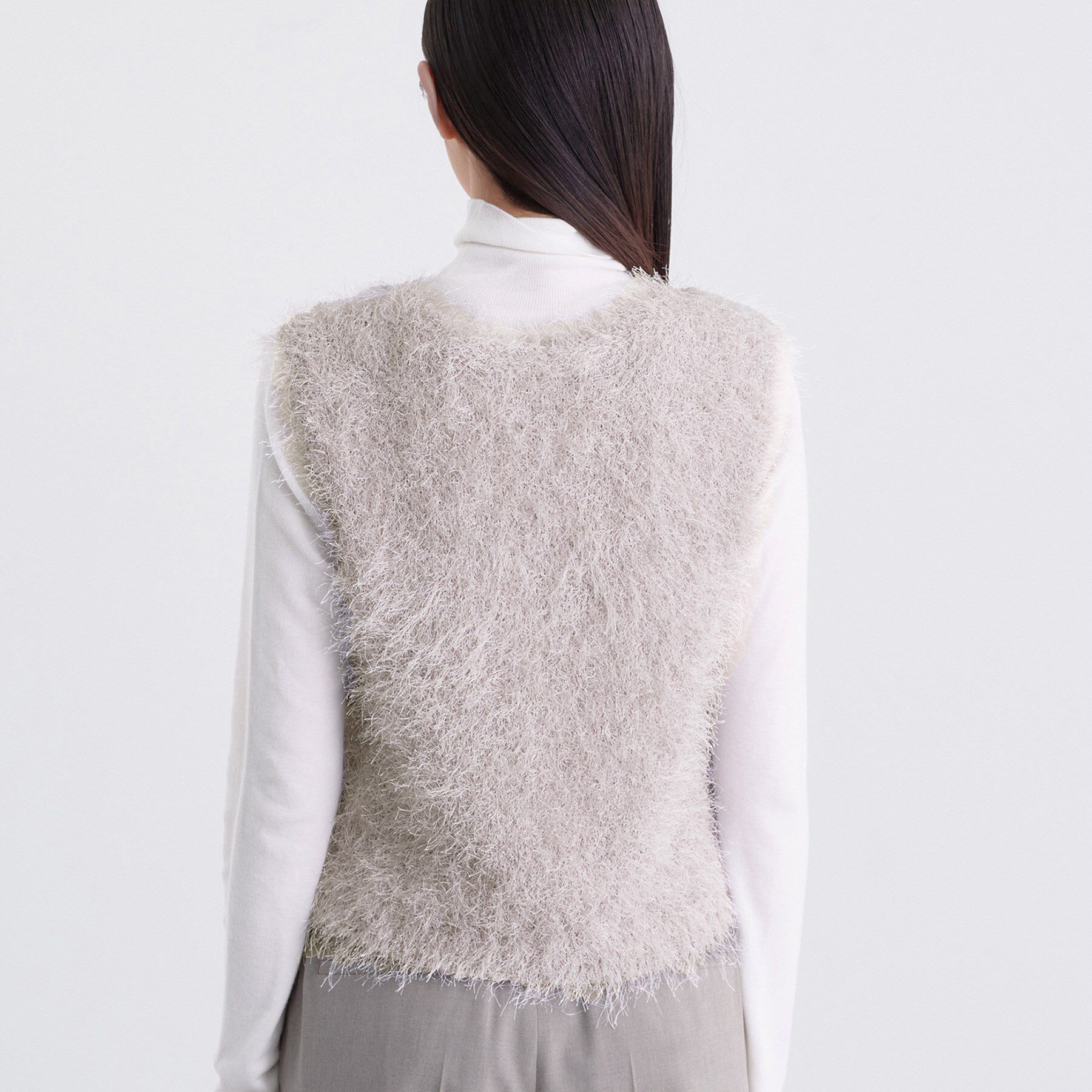 INDIVI「フェザーモールニットベスト」|ニット・セーター|