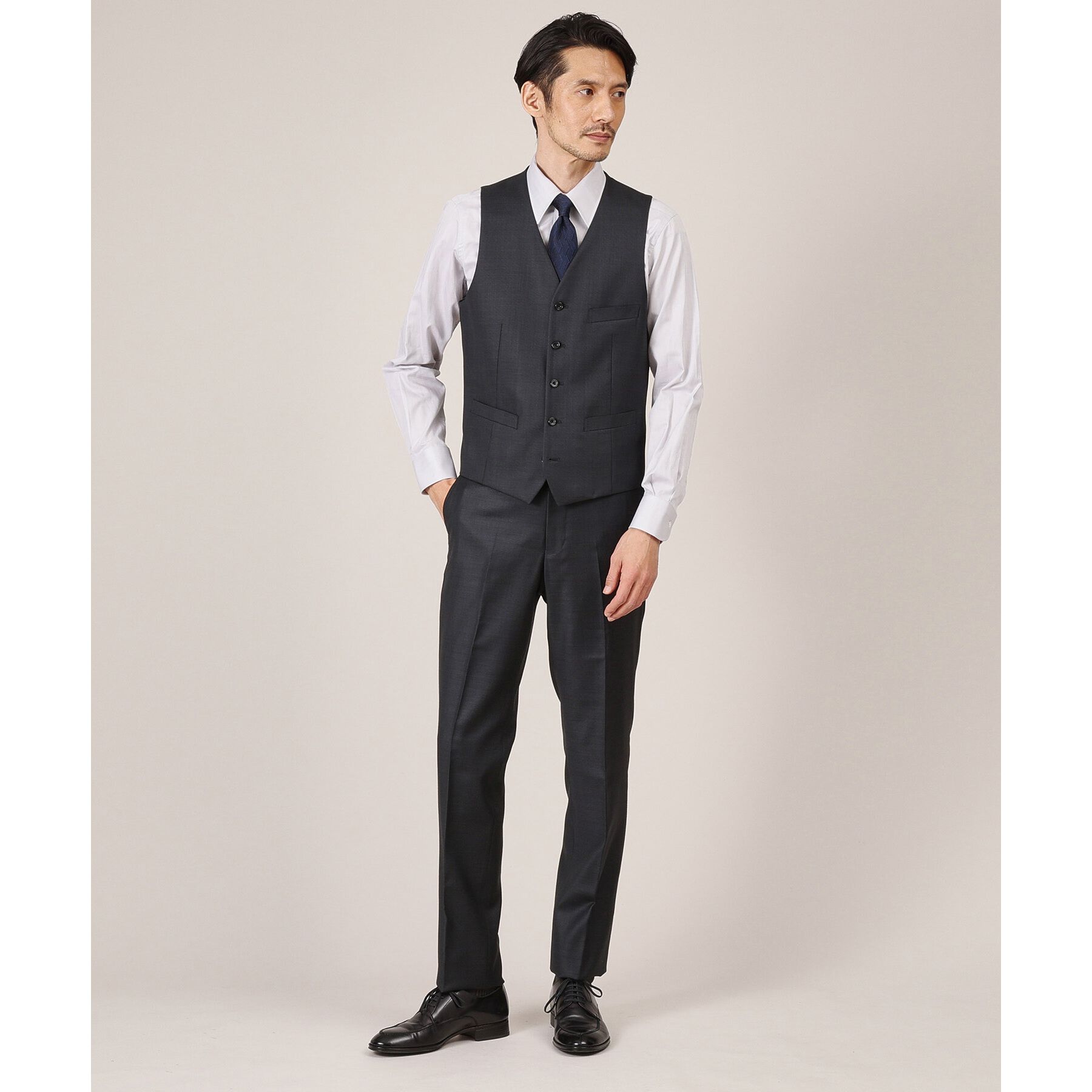 TAKEO KIKUCHI「【3ピース対応】シャイニーシャークピンヘッド ベスト」|スーツ|