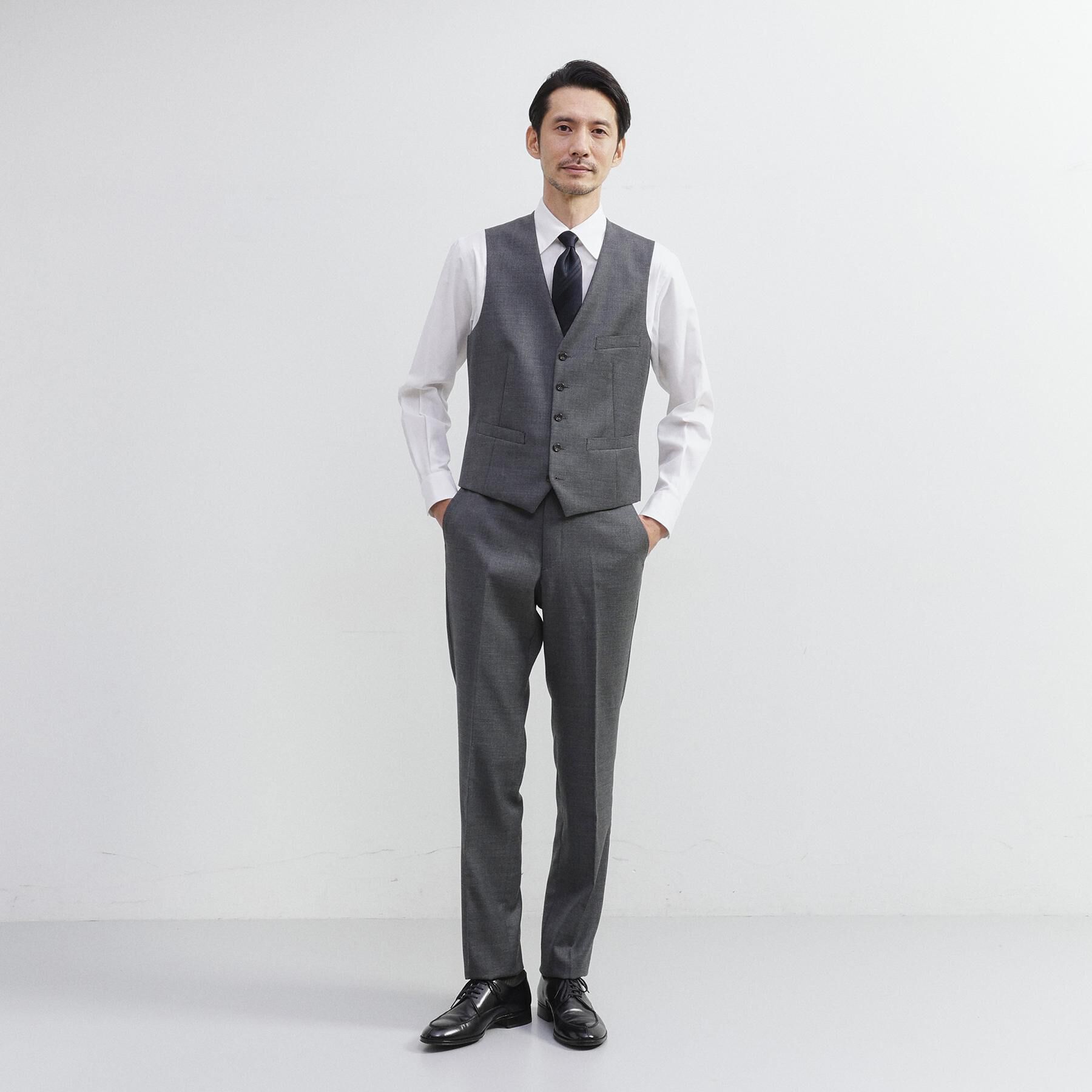 TAKEO KIKUCHI「【3ピース対応】シャイニーシャークピンヘッド ベスト」|スーツ|