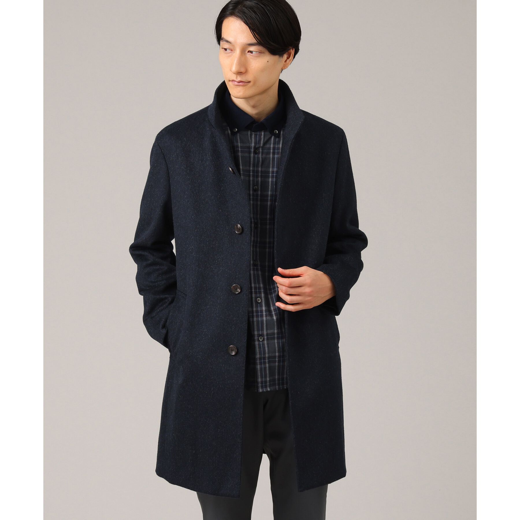 TAKEO KIKUCHI「【ウールカシミヤブレンド】ビーバー調 スタンドカラー コート」|その他|