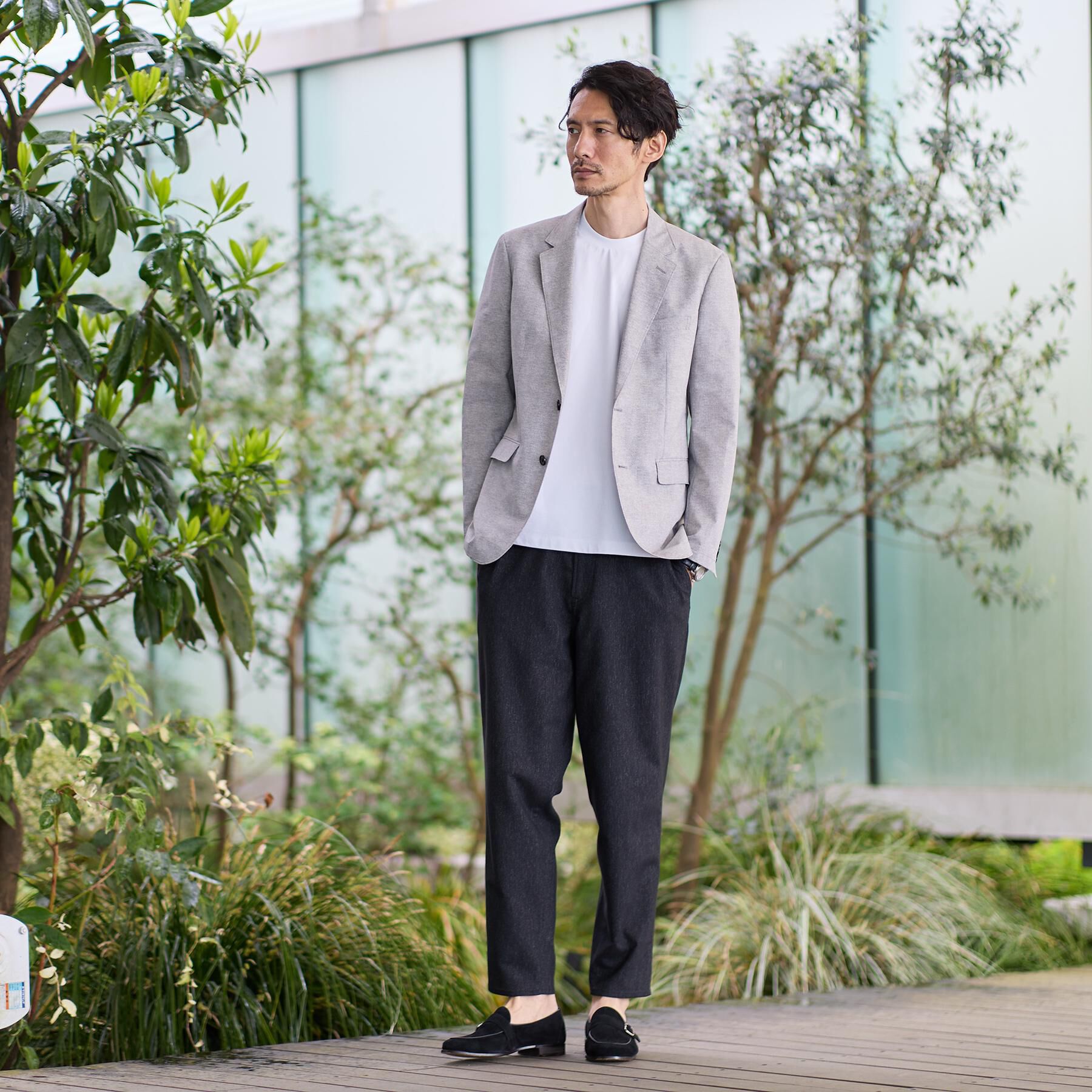 TAKEO KIKUCHI「【抗菌防臭】COOL DOTS（R）ドビープリント ジャケット」|テーラードジャケット|