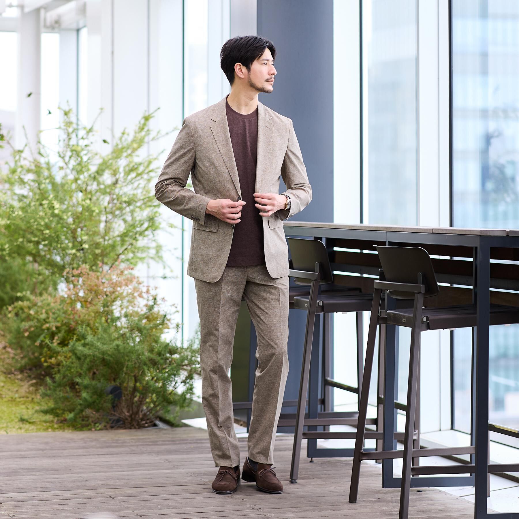 TAKEO KIKUCHI「【抗菌防臭】COOL DOTS（R）ドビープリント ジャケット」|テーラードジャケット|