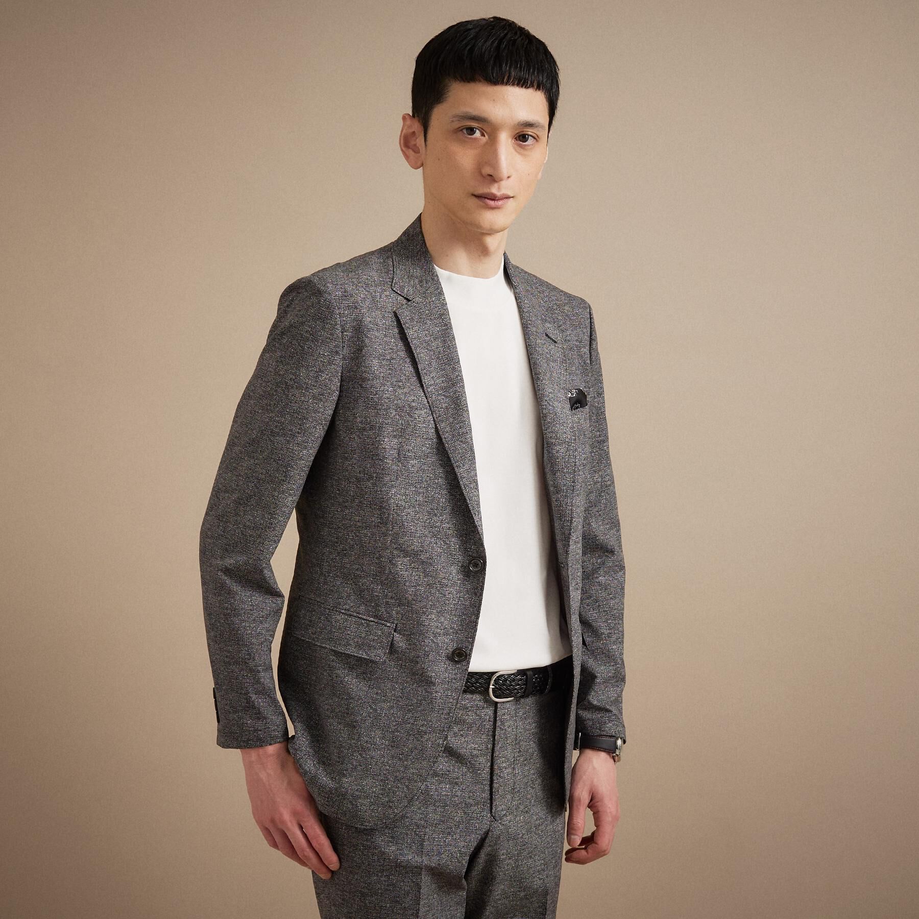 TAKEO KIKUCHI「【抗菌防臭】COOL DOTS（R）ドビープリント ジャケット」|テーラードジャケット|ブラック(019)