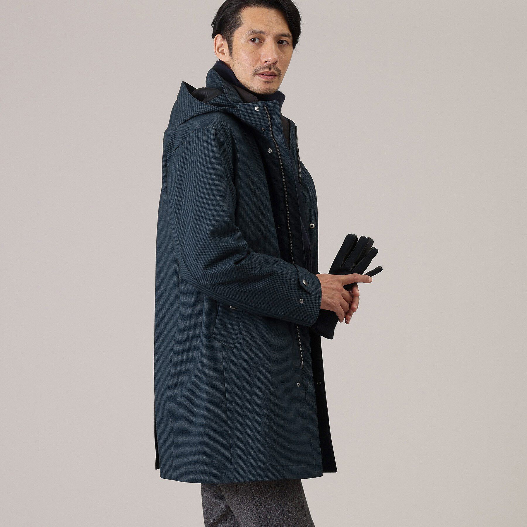 TAKEO KIKUCHI「【3WAY】ハウンズトゥース ダウンライナー コート」|その他|