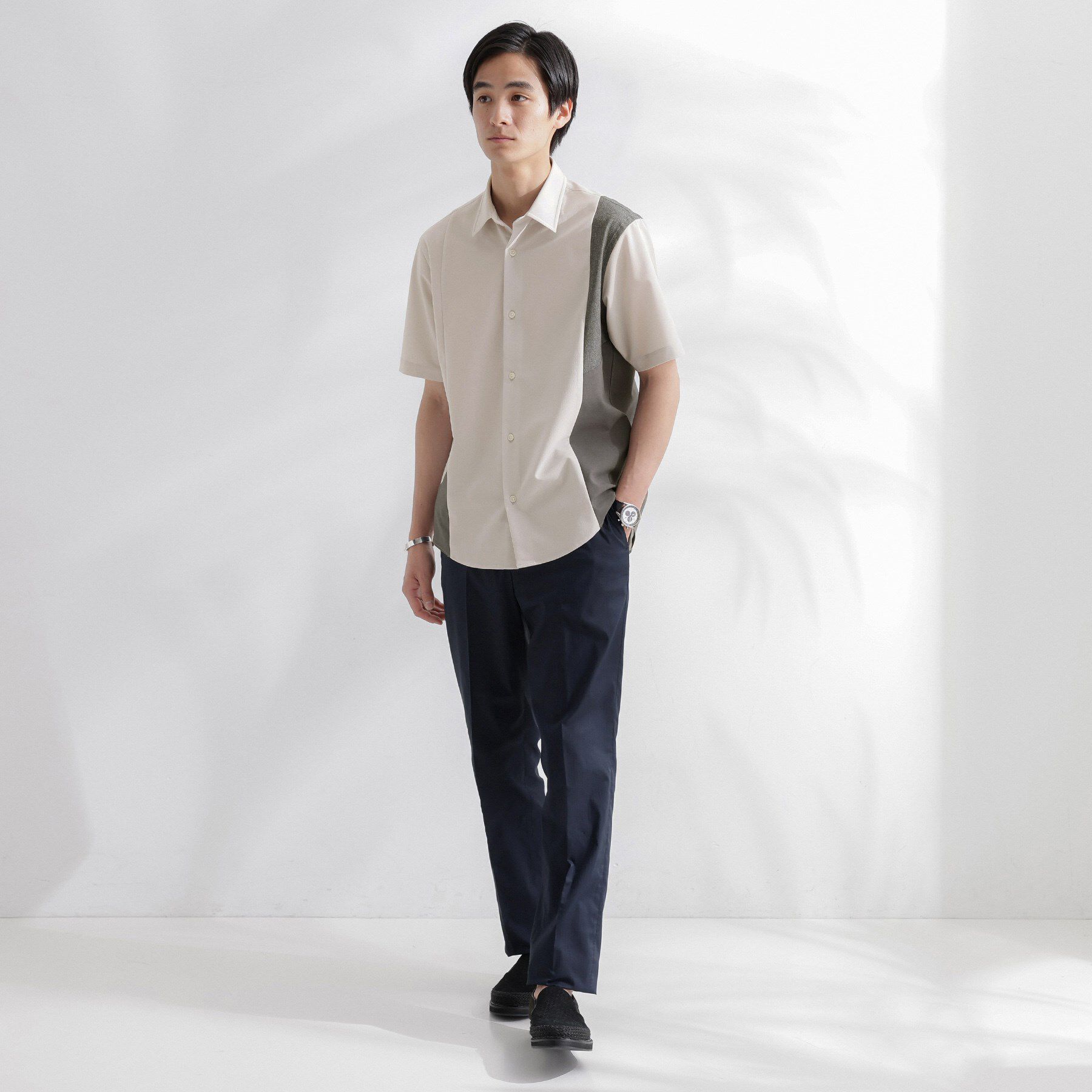 TAKEO KIKUCHI「サイド切り替え 半袖シャツ」|シャツ・ブラウス|