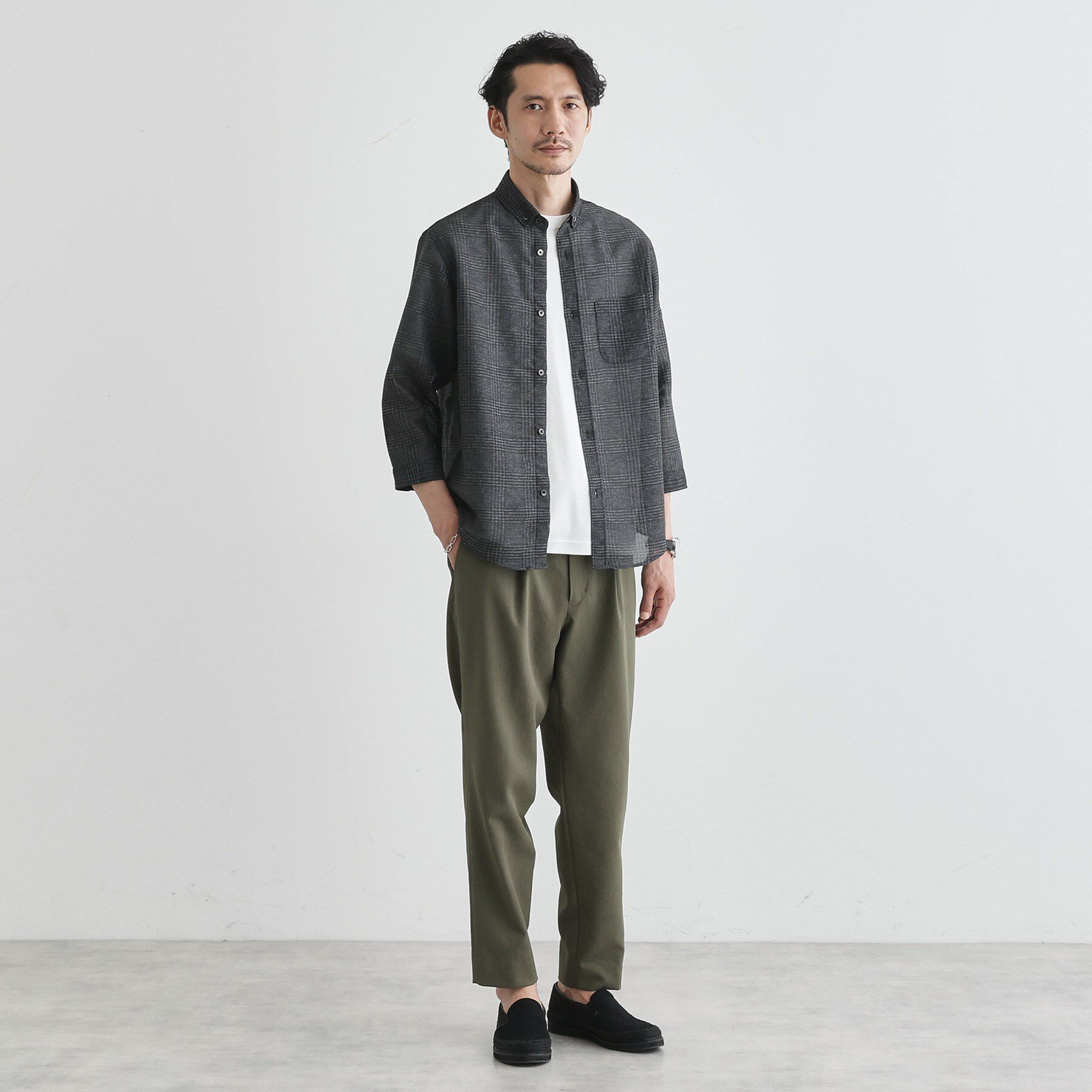 TAKEO KIKUCHI「【Sサイズ～】カラミ織り 7分袖シャツ」|シャツ・ブラウス|
