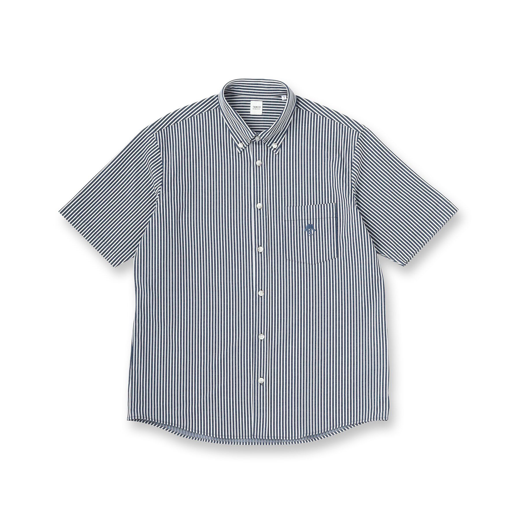 TAKEO KIKUCHI「【COOL CITY WEAR】ストライプジャージ ボタンダウンシャツ /接触冷感」|シャツ・ブラウス|